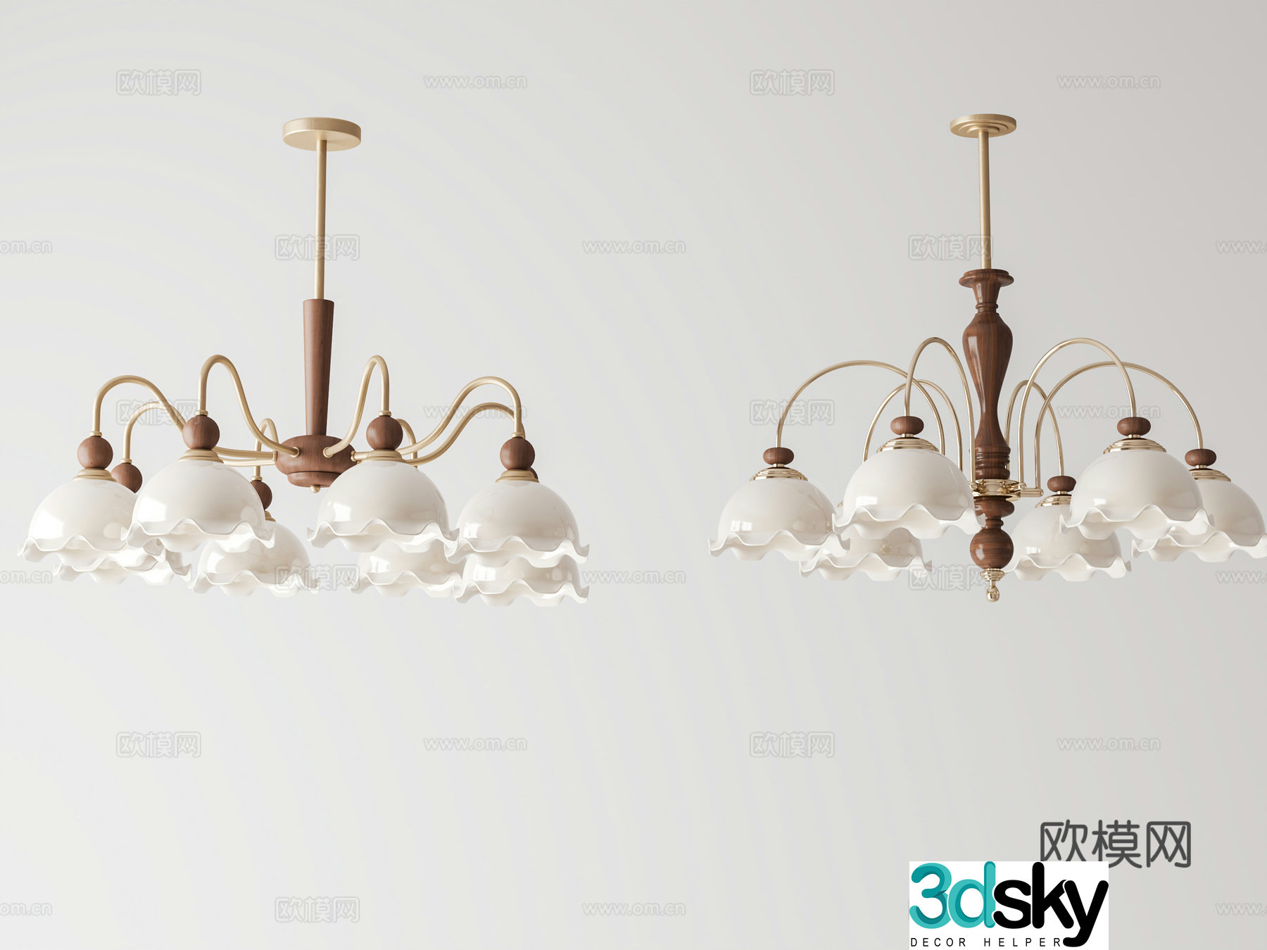 Middle French chandeliers Multi-head chandeliers Art Deco Chandeliers Lantern chandeliers American glass chandeliers 3D model
