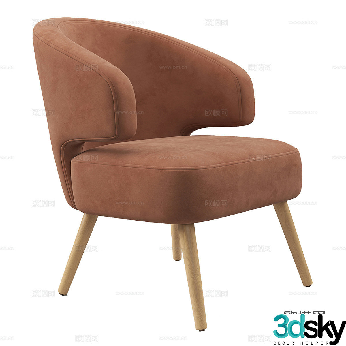 Modern simple single sofa single sofa simple sofa casual sofa living room sofa 3d model