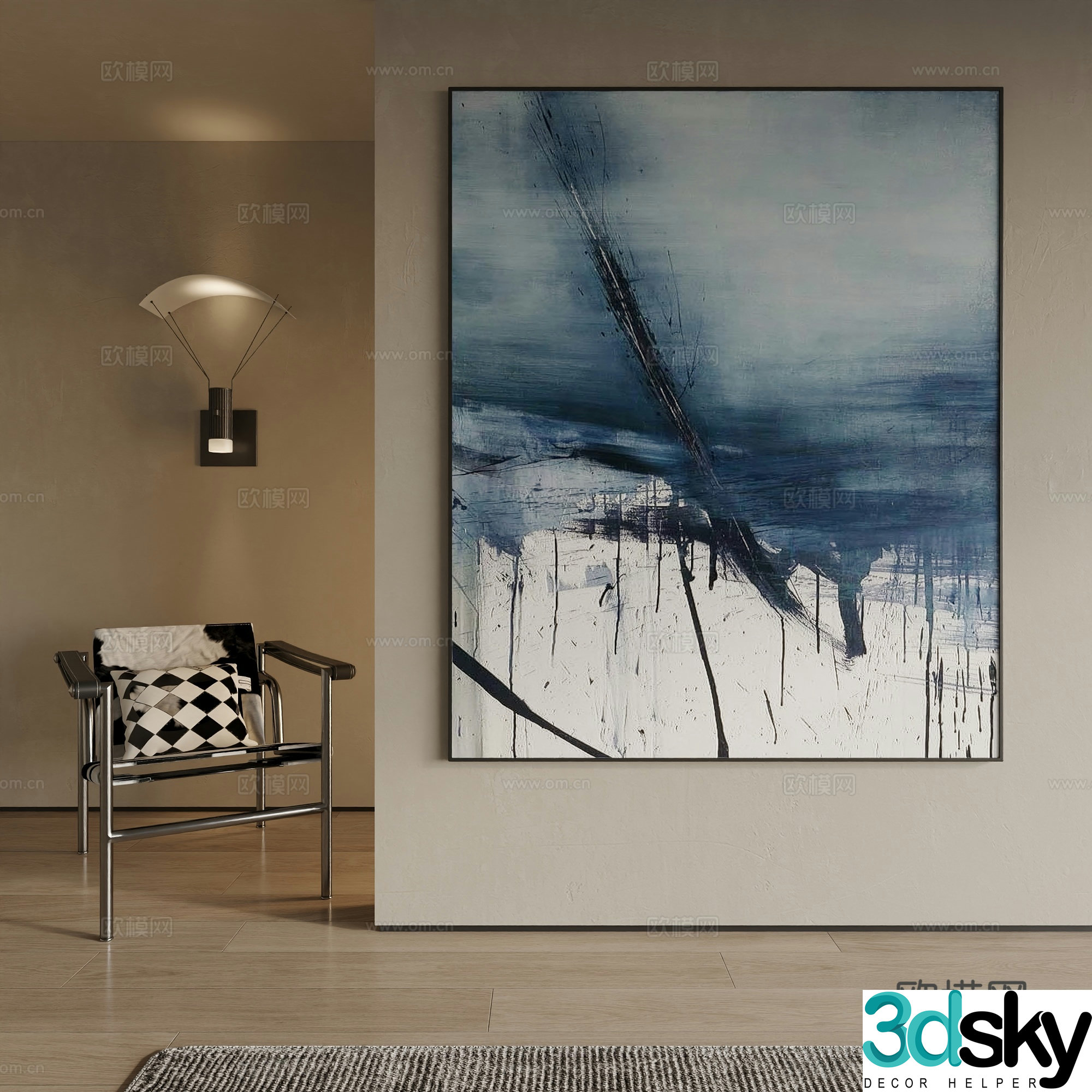 Modern decorative painting 3d model