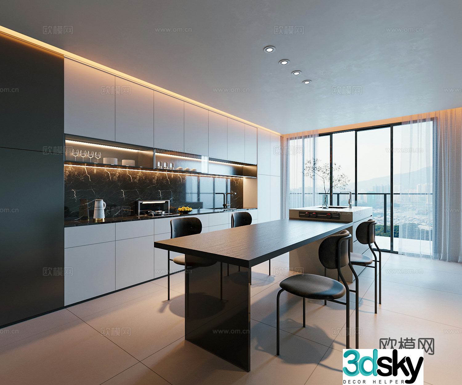 Modern Italian restaurant 3d model