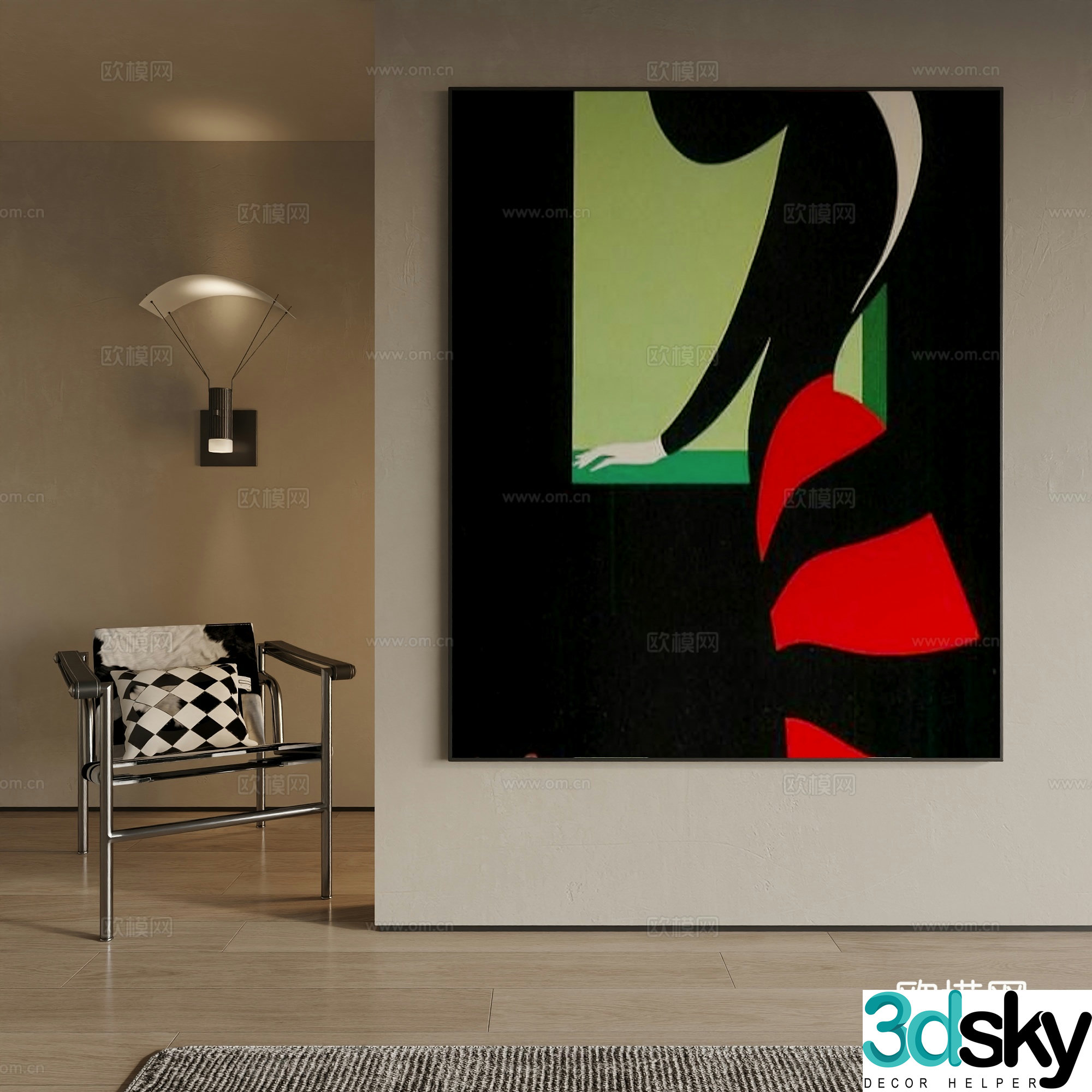 Modern decorative painting 3d model