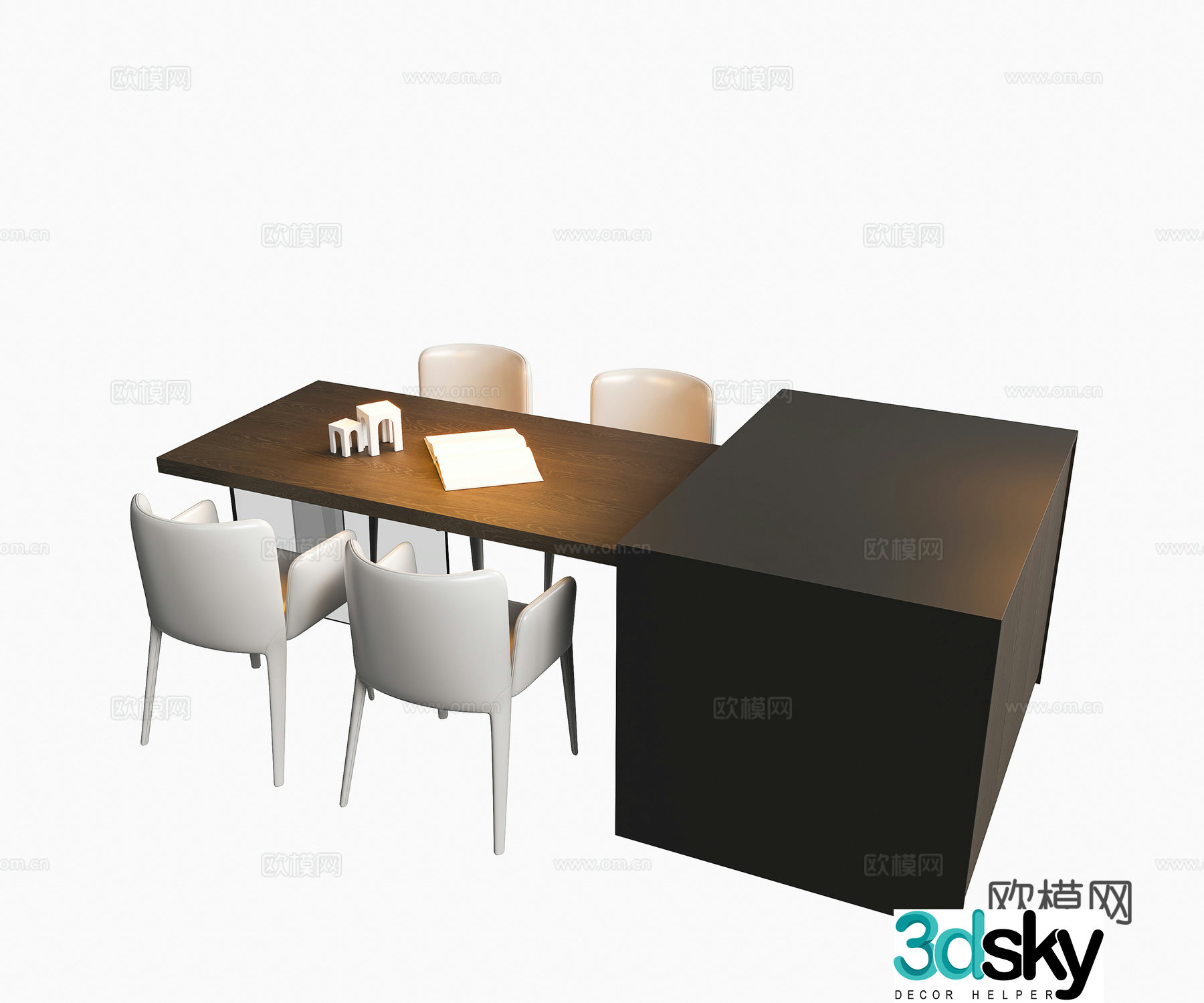 Island table and chairs modern dining table and chairs minimalist dining table and chairs Italian dining table and chairs coffee shop dining table and chairs 3D model