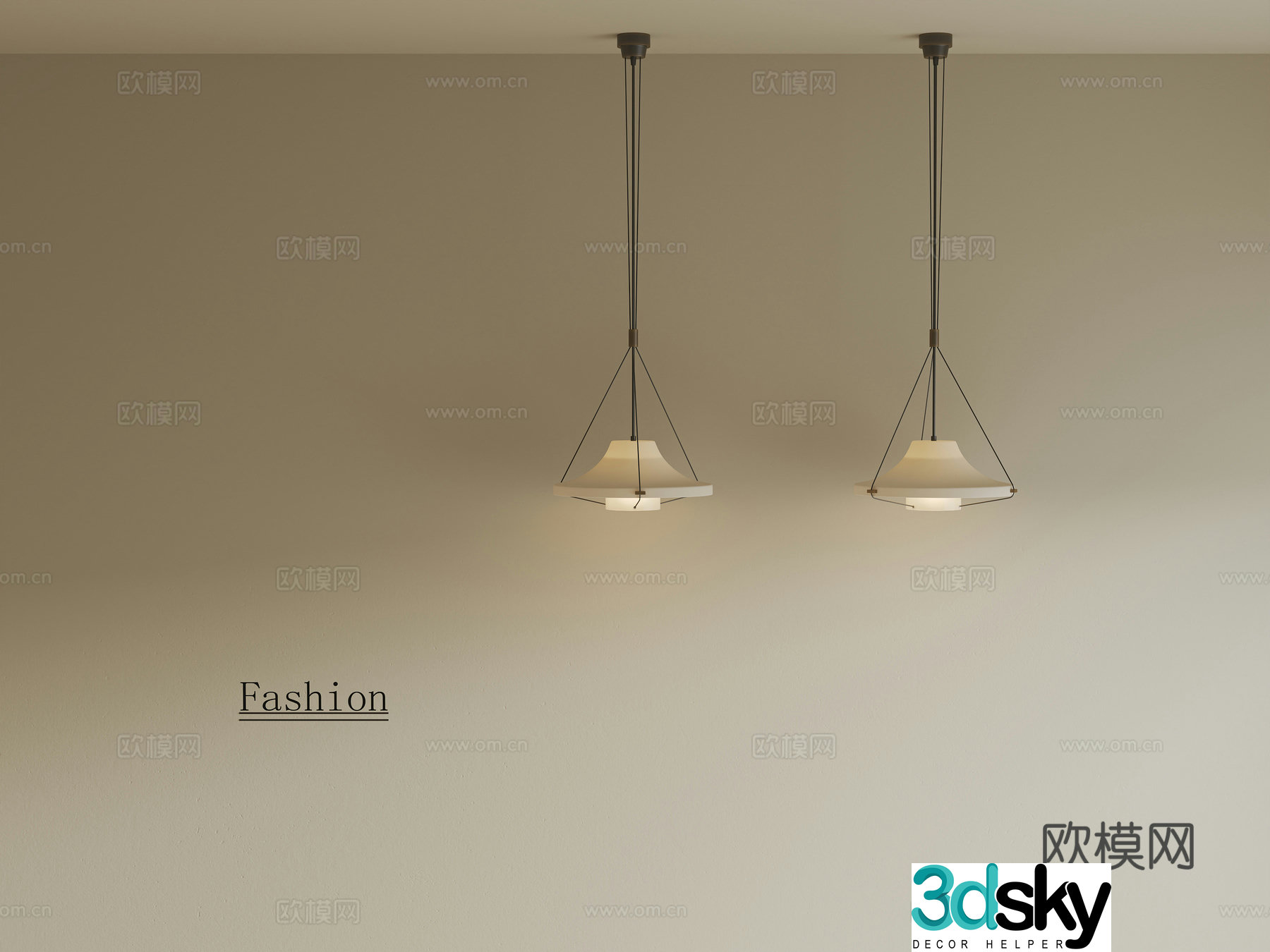 Chandelier Modern simple chandelier Line pull chandelier Small chandelier 3d model