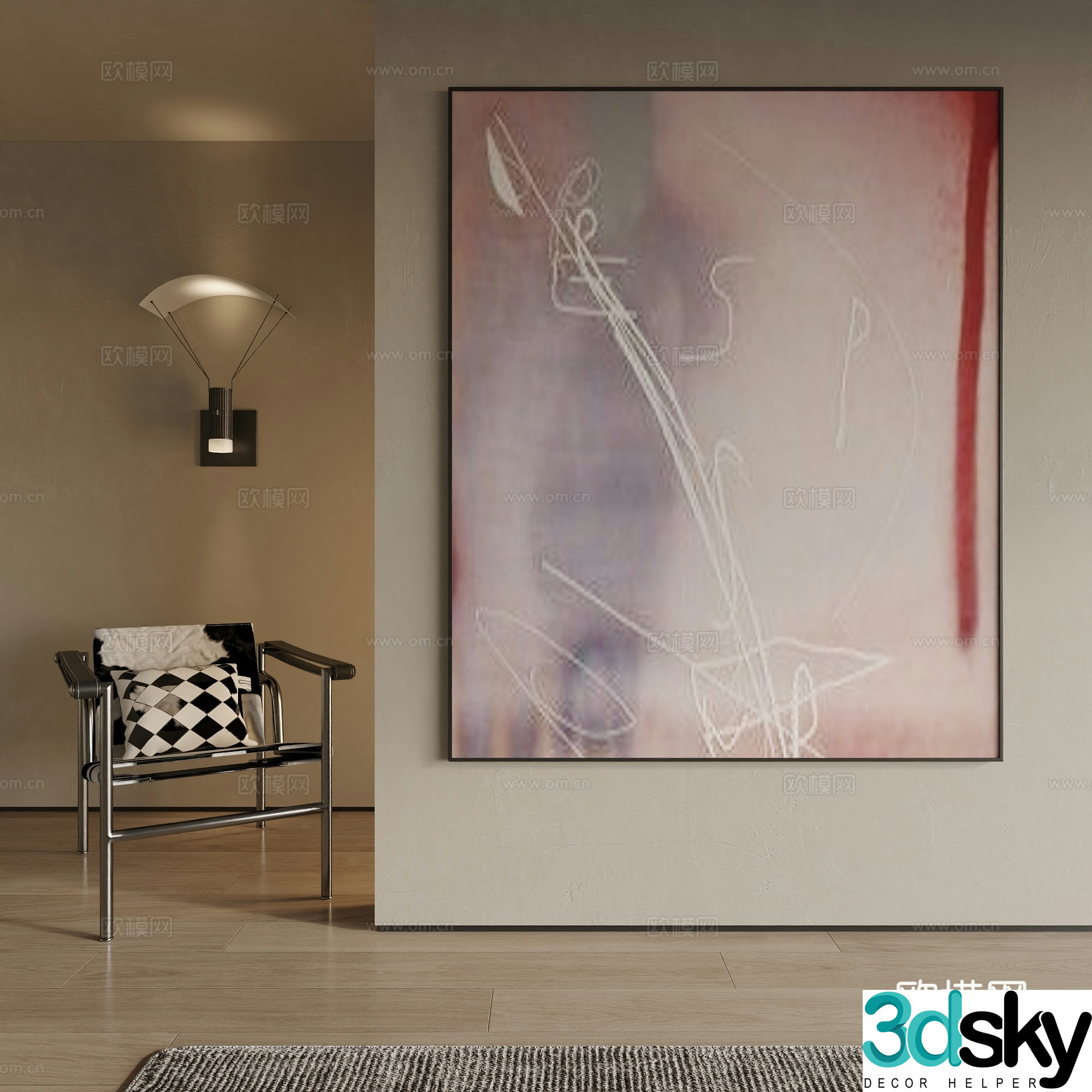 Modern decorative painting 3d model