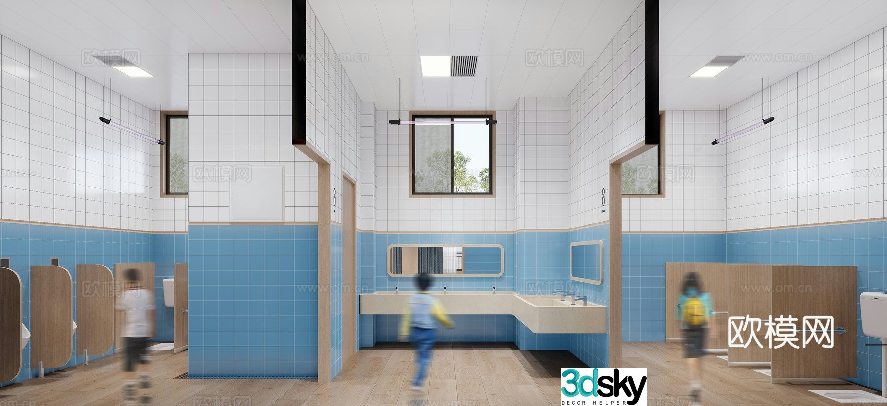 Kindergarten public bathroom 3D model