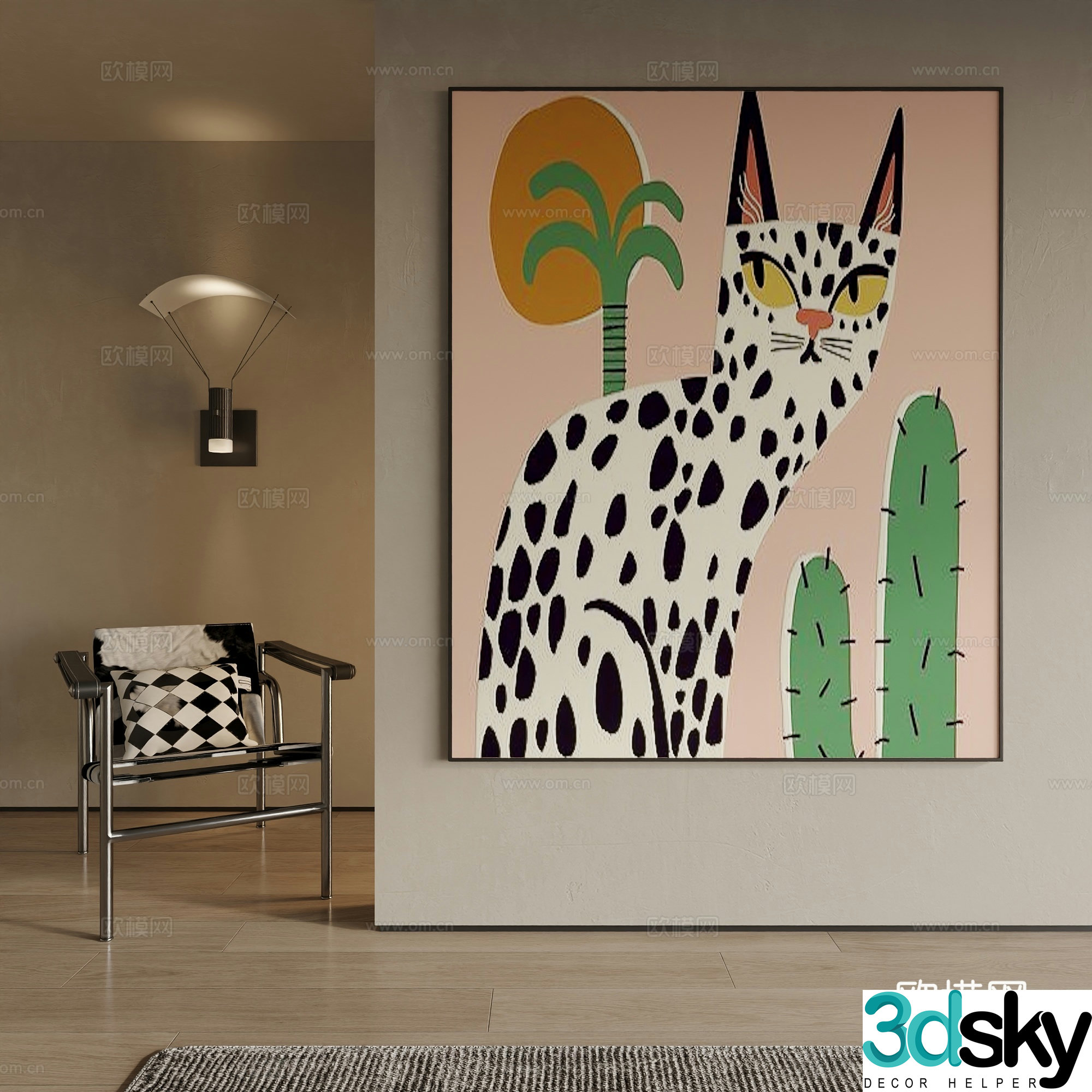 Modern decorative painting 3d model