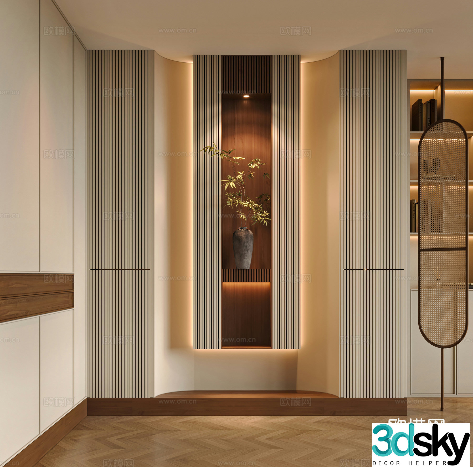 Middle-aged style entrance 3D model