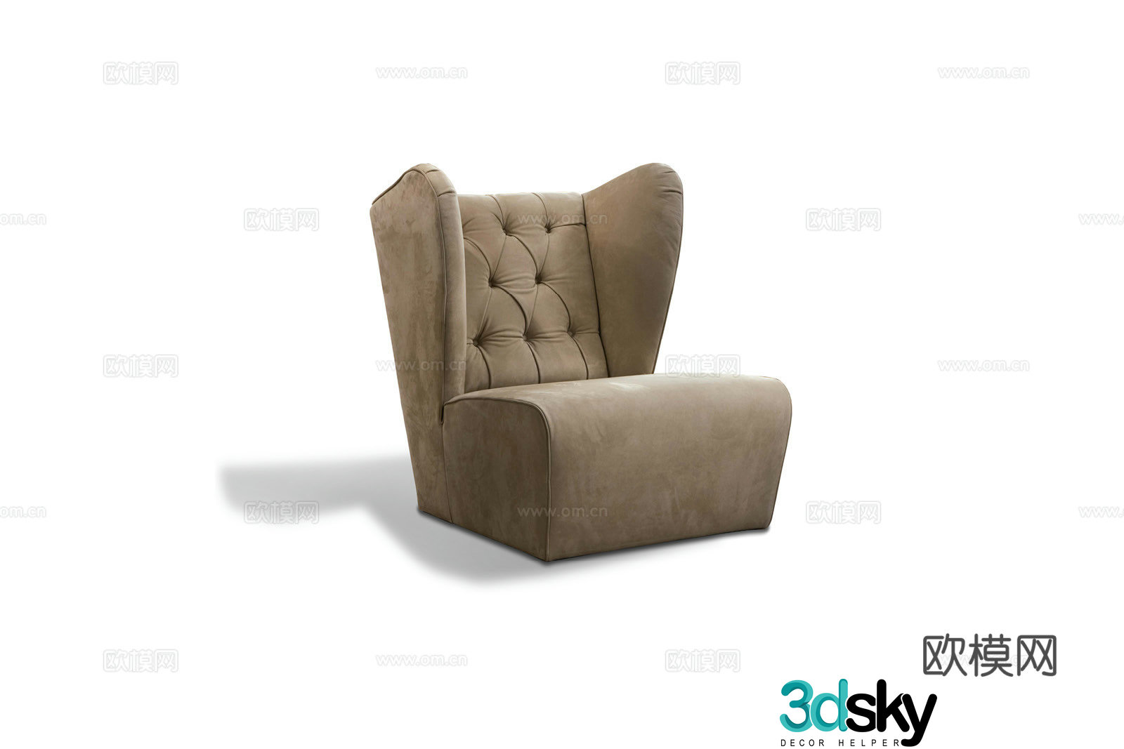 French single sofa 3d model