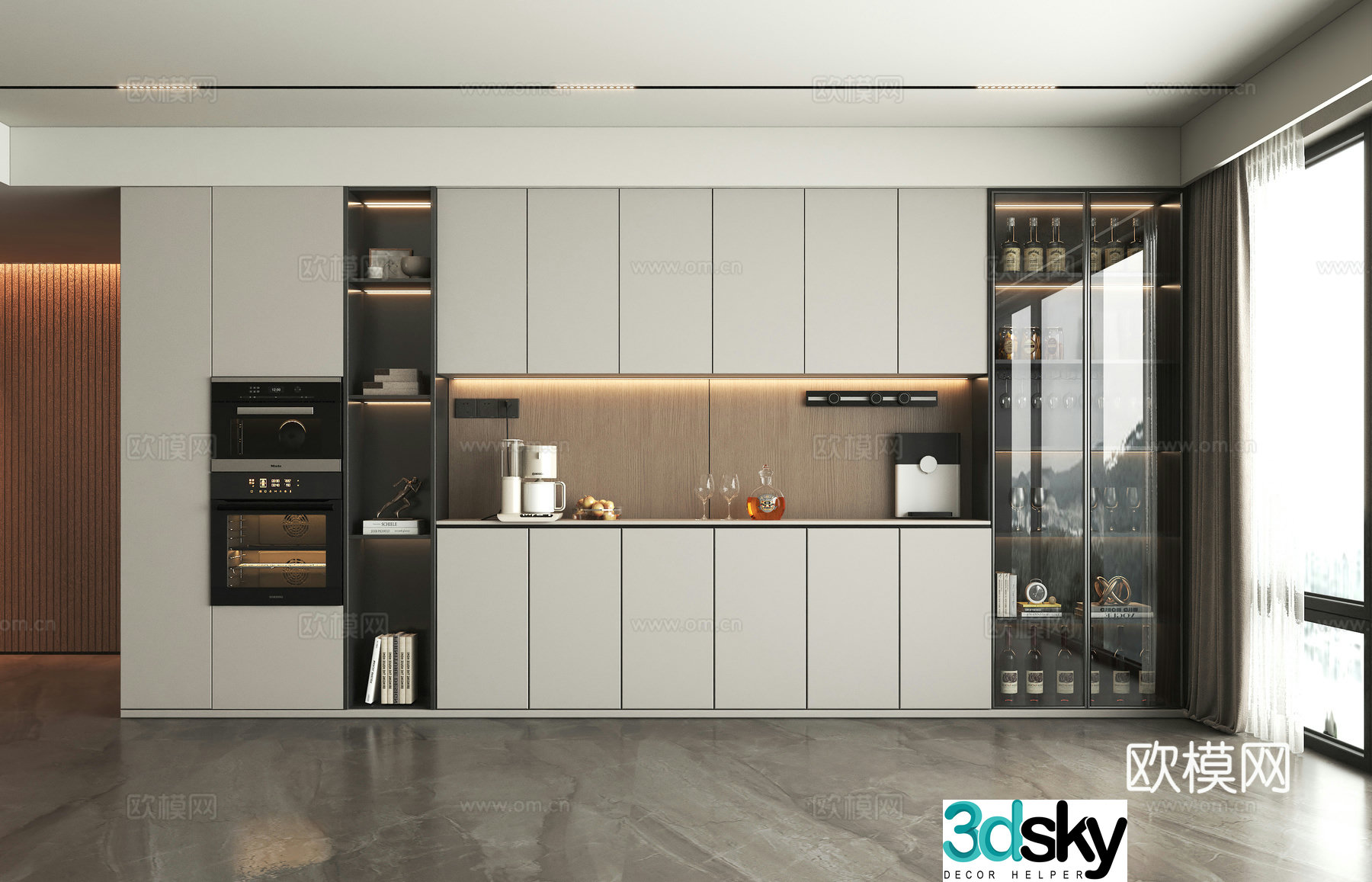 Modern wine cabinet 3d model