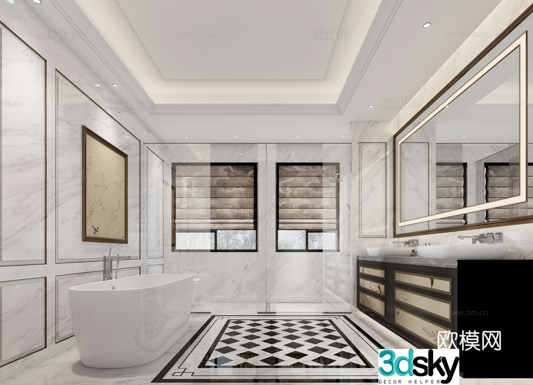 New Chinese bathroom 3D model