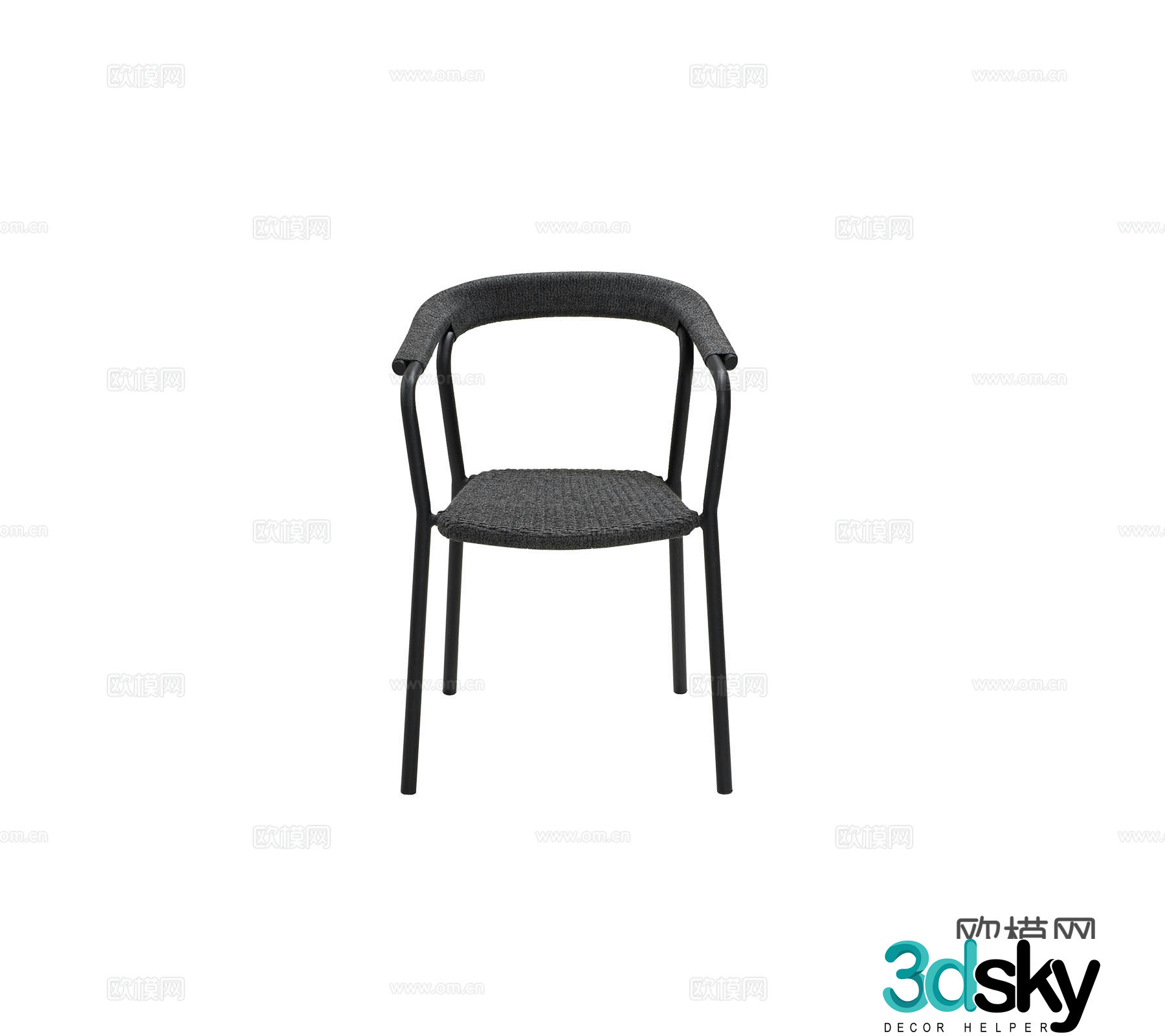 Modern outdoor chair Single chair Metal chair Dining chair Leisure chair combination 3D model