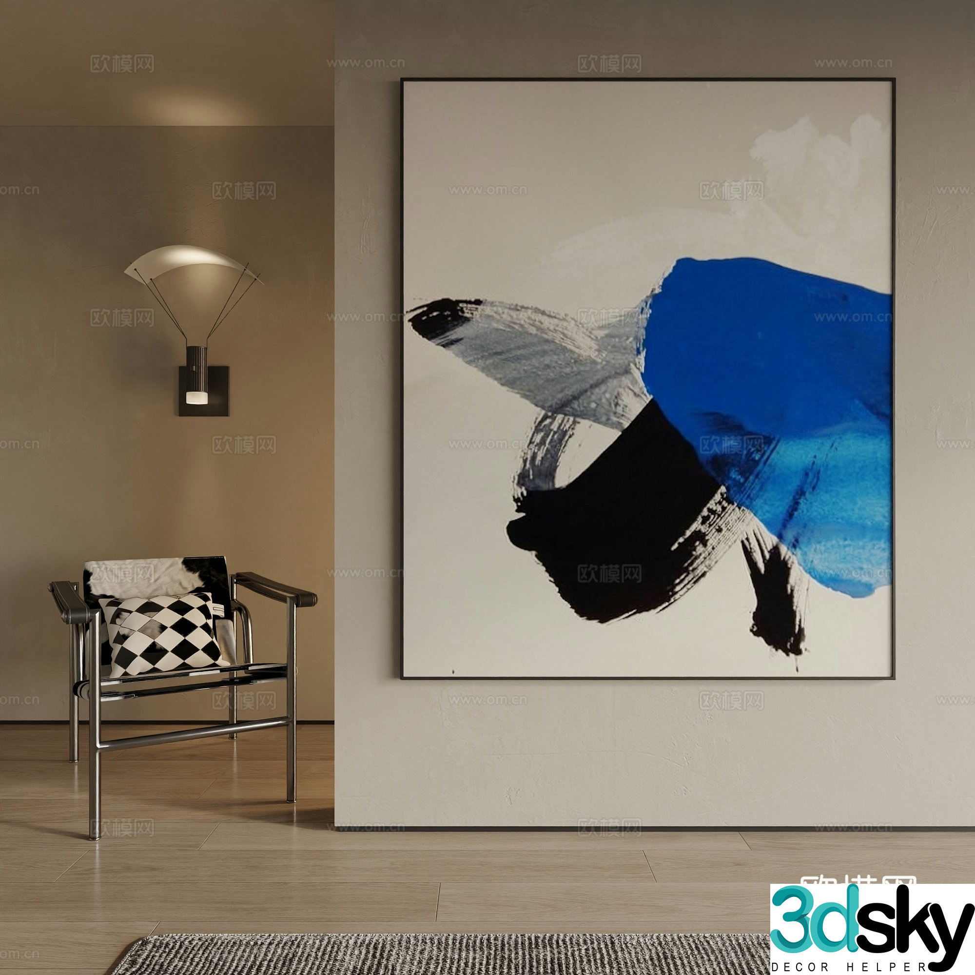 Modern decorative painting 3d model