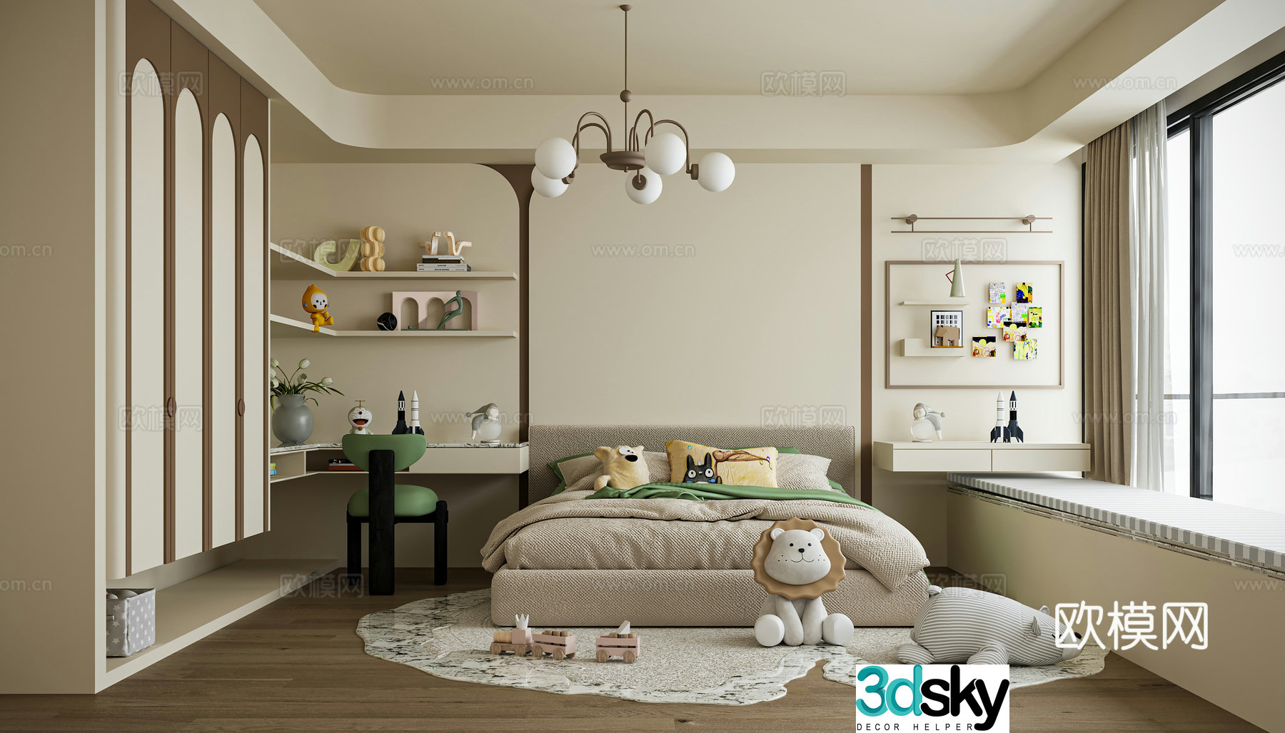 Modern children’s room 3d model