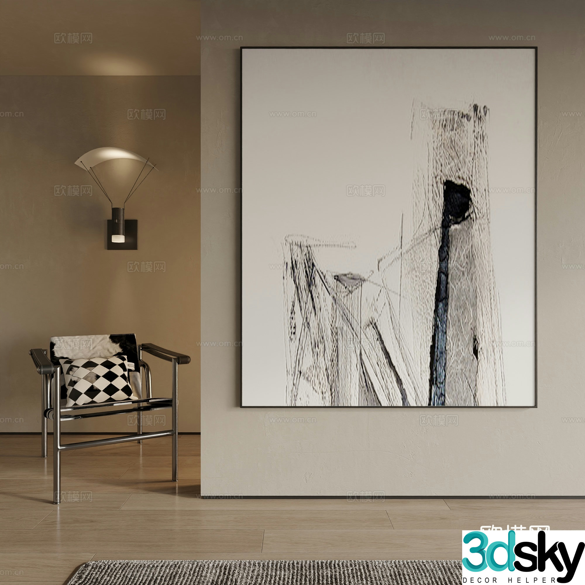 Modern decorative painting 3d model