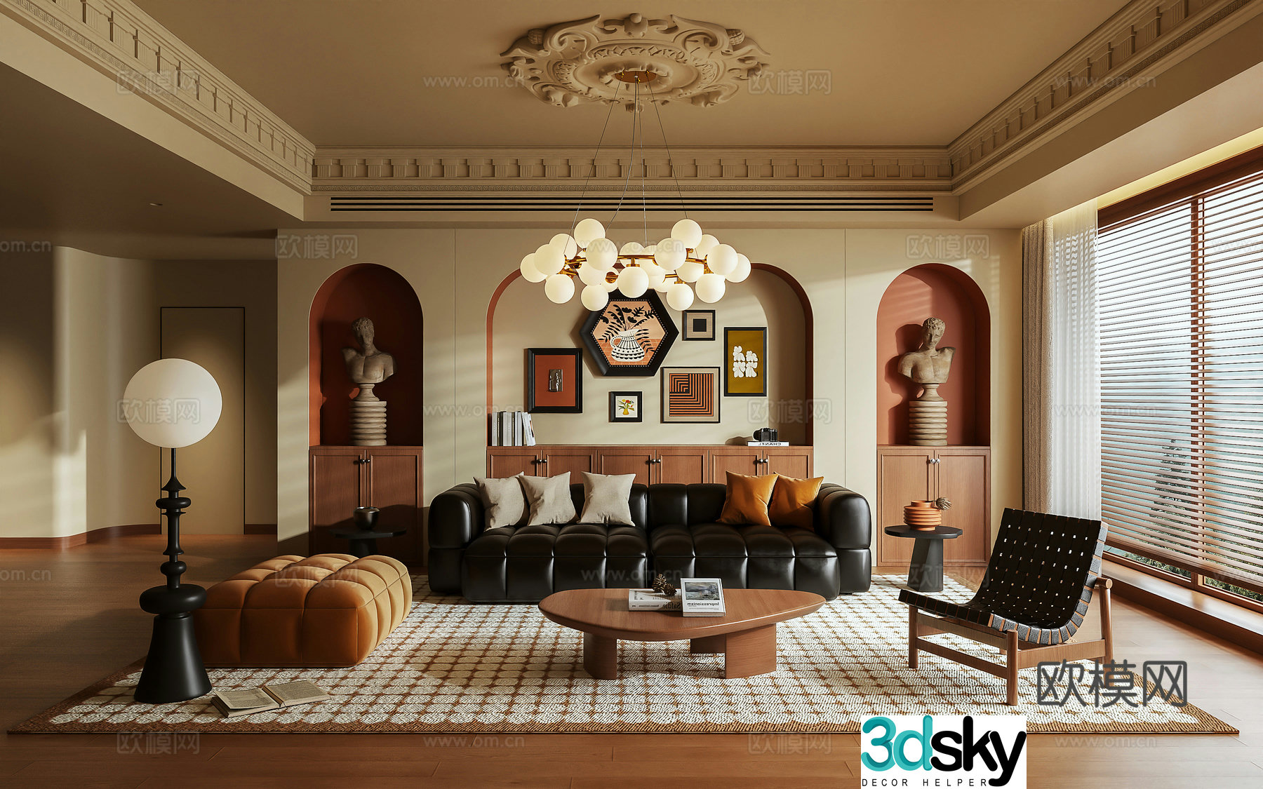 Retro living room 3d model