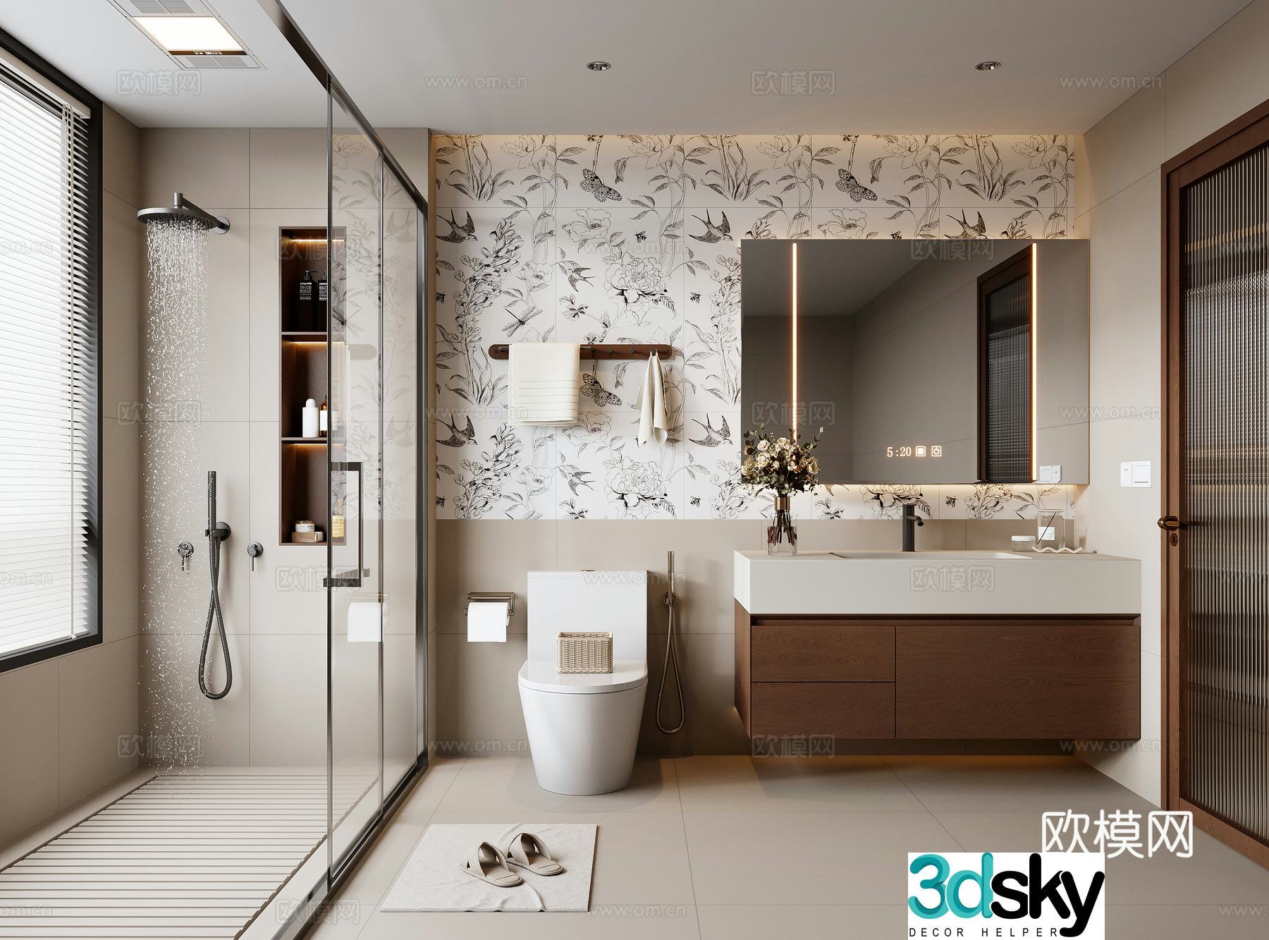 Middle-aged bathroom 3D model