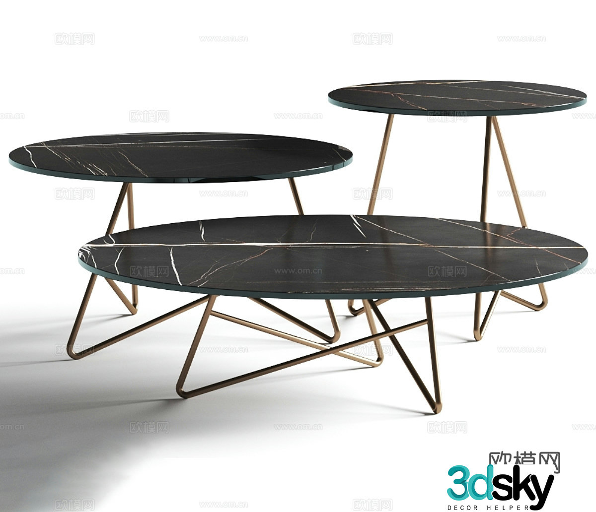Coffee table combination Marble coffee table Stone coffee table Side table Round coffee table Round coffee table Living room tea 3D model