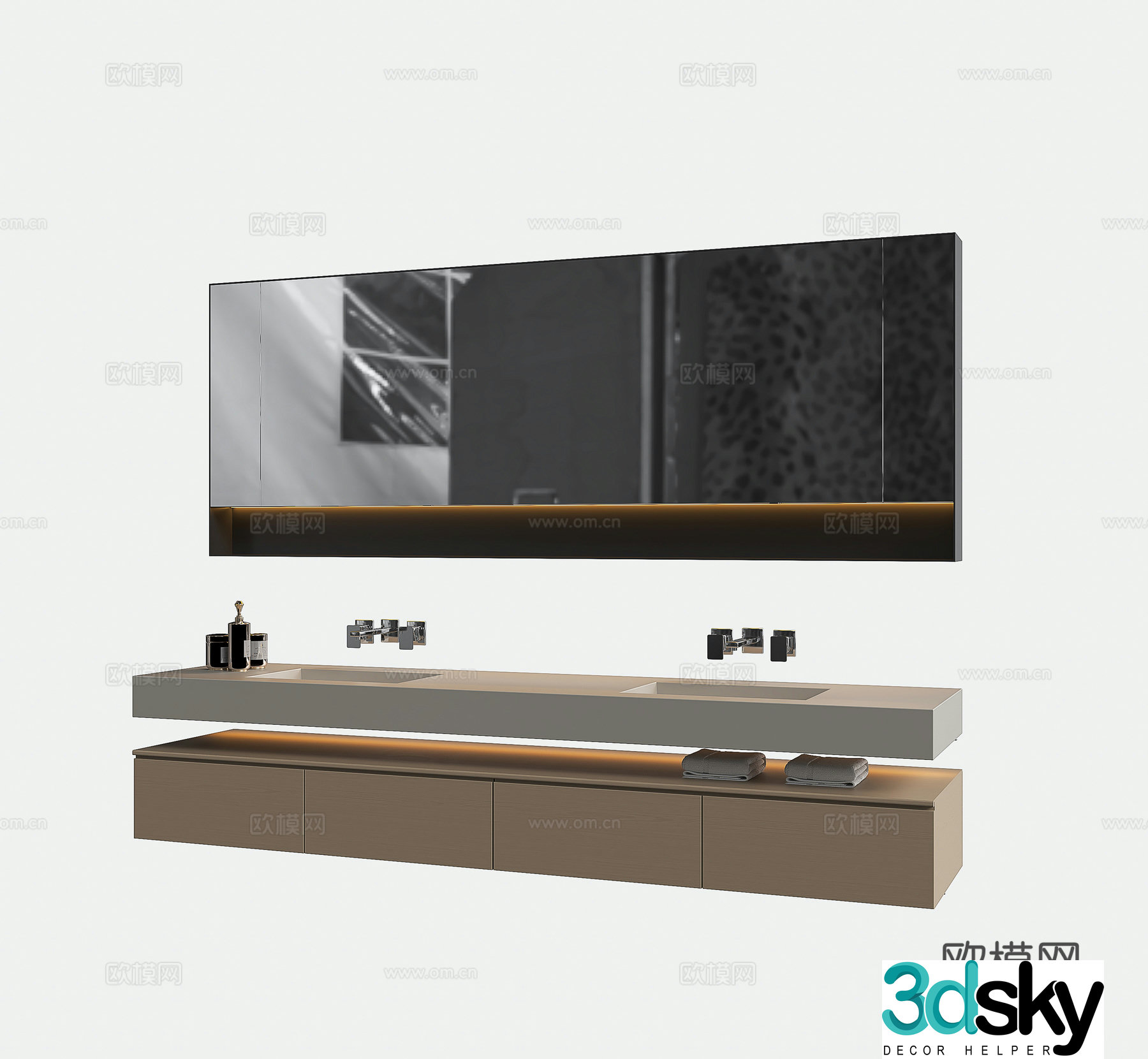 Bathroom cabinet bathroom sink mirror cabinet 3d model