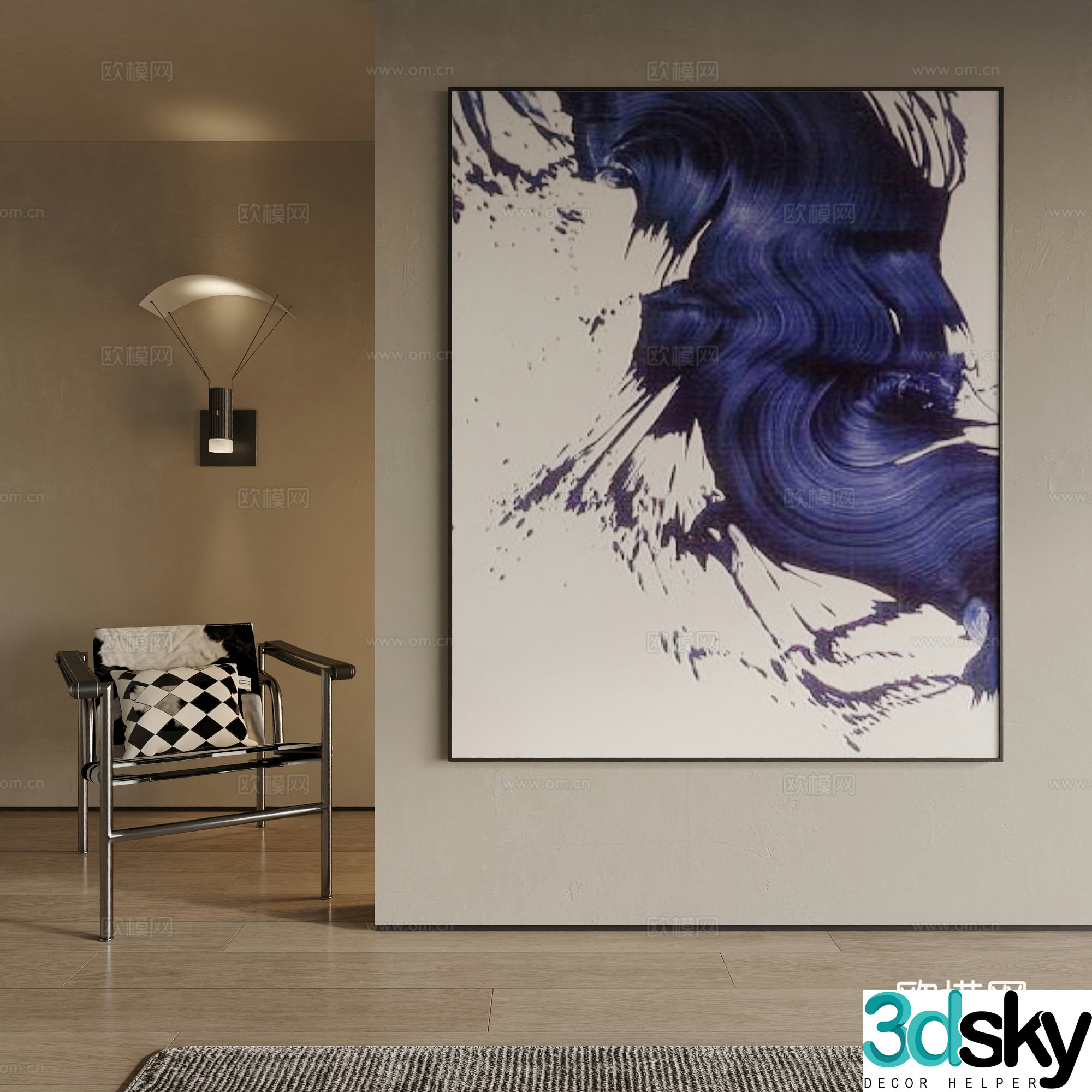 Modern decorative painting 3d model