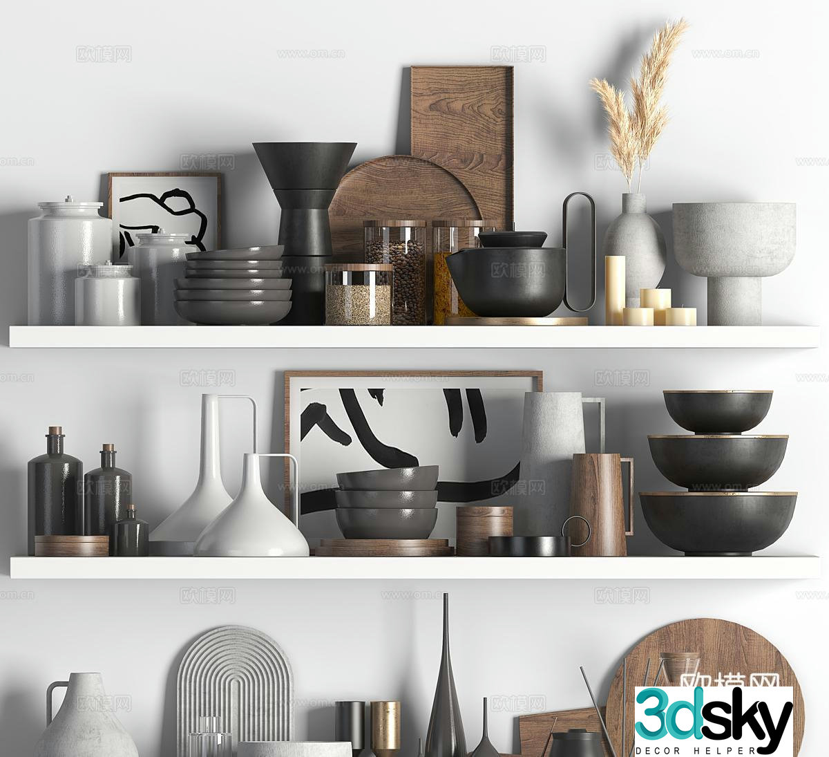 Modern kitchen ornaments Nordic kitchen ornaments Decorative ornaments Dish Kitchen supplies Wine glass 3d model