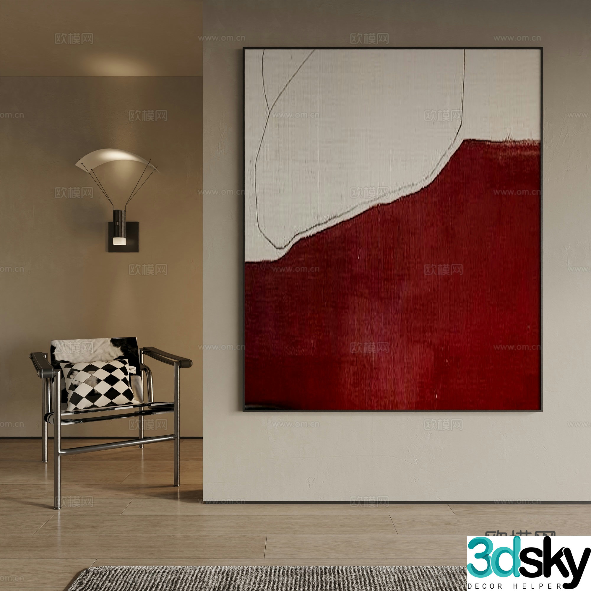 Modern decorative painting 3d model