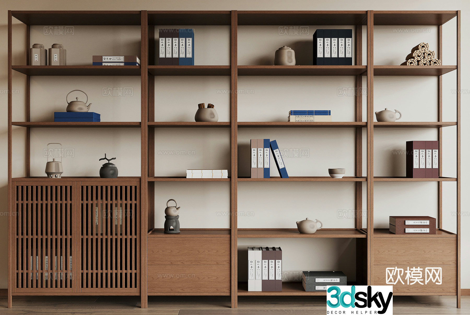 New Chinese style 3D model of Bo Gu shelf