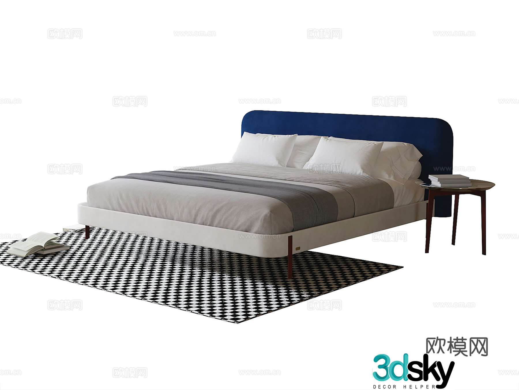 Modern children’s bed single bed 3d model