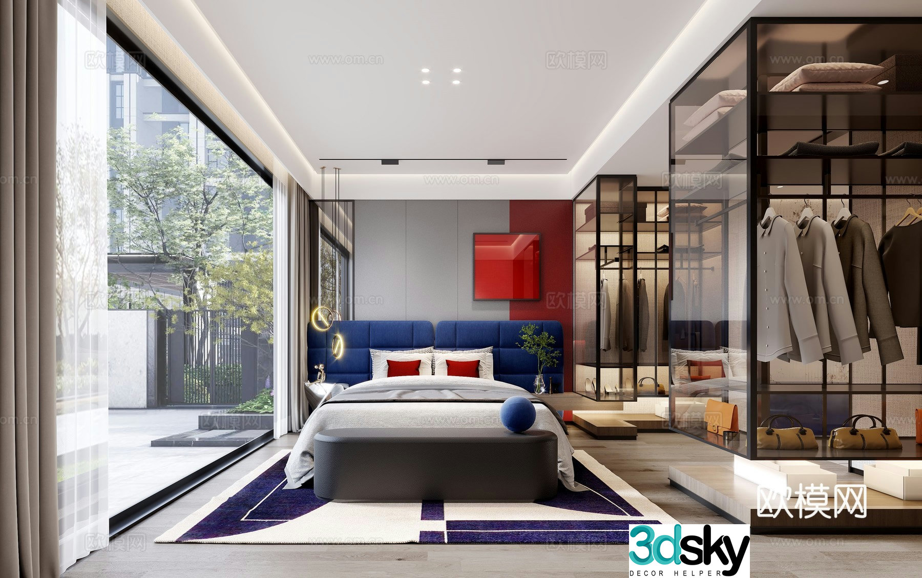 Modern bedroom master bedroom 3d model