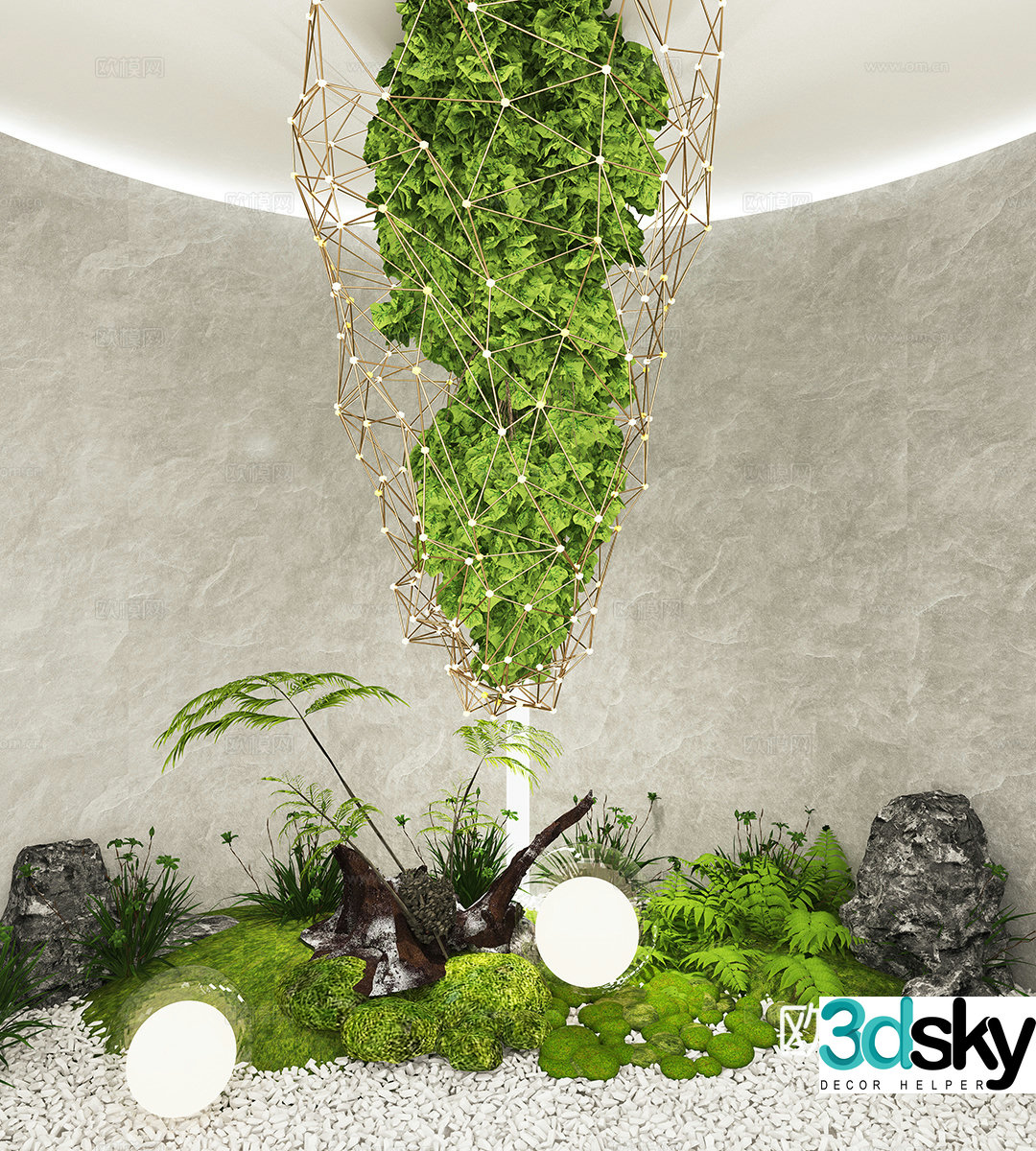 Modern interior landscape landscaping 3d model