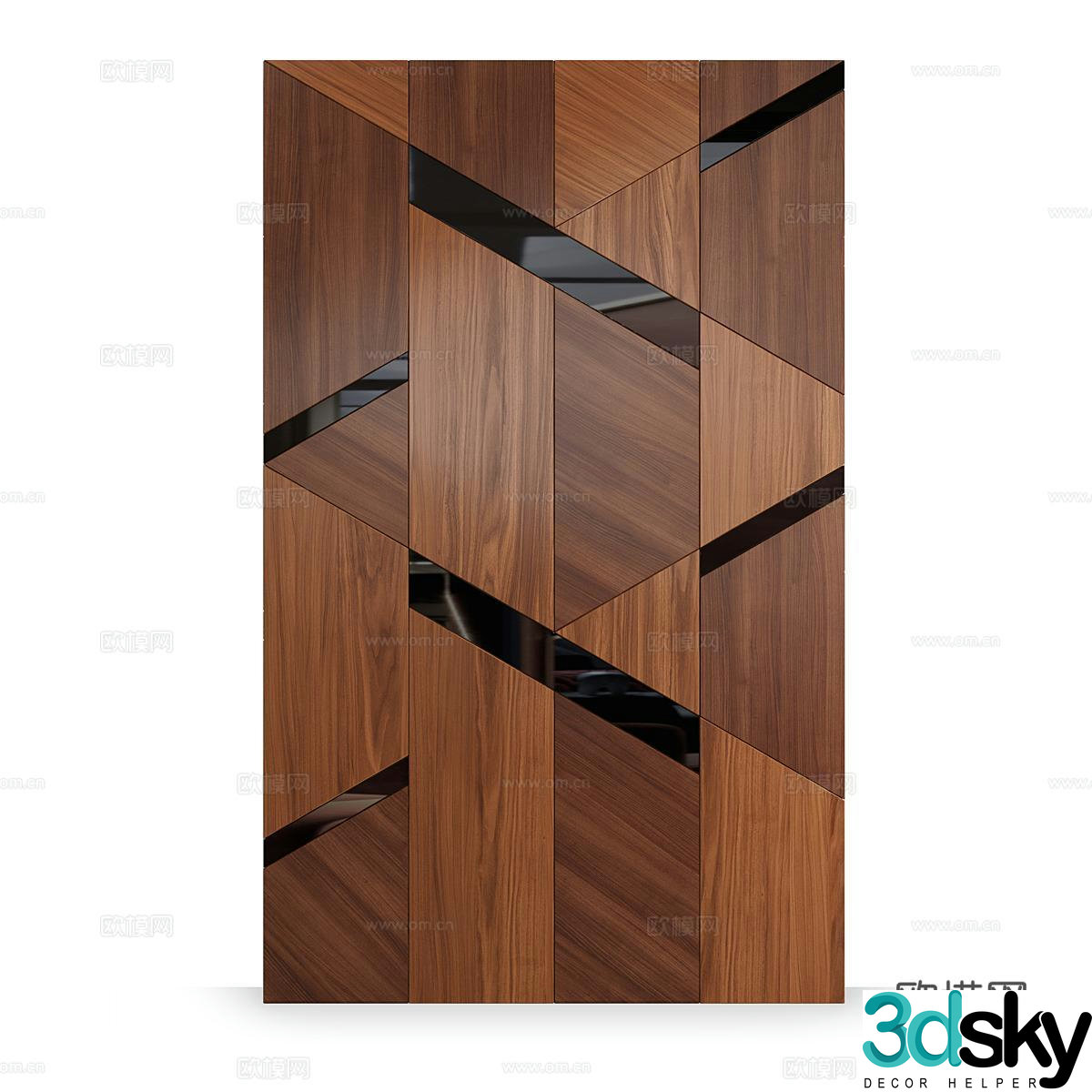 Modern wall panel Wood veneer Wood veneer Wall panel Background wall 3d model