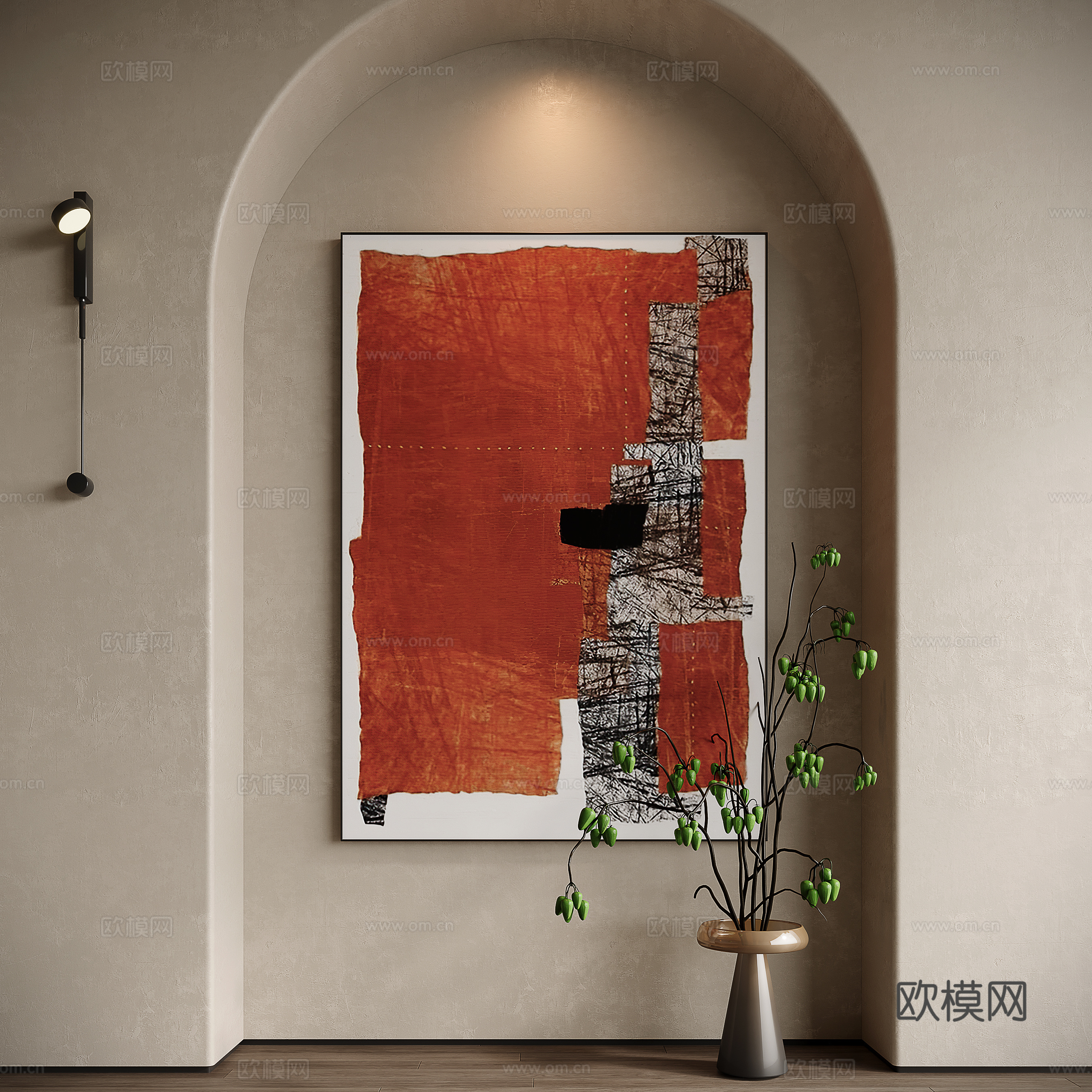Modern minimalist decorative painting 3d model