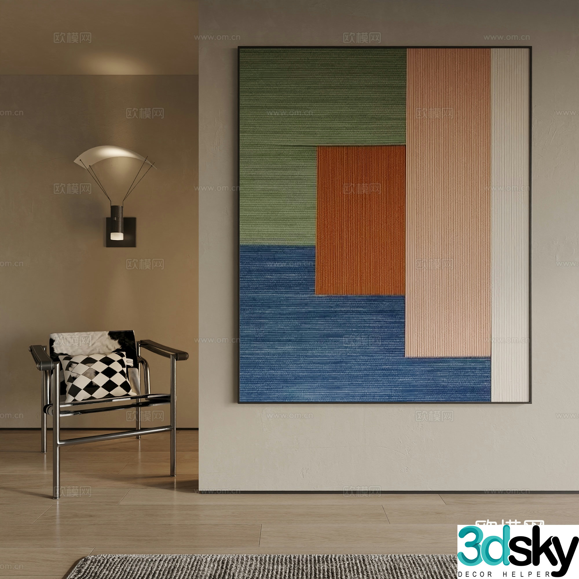 Modern decorative painting 3d model