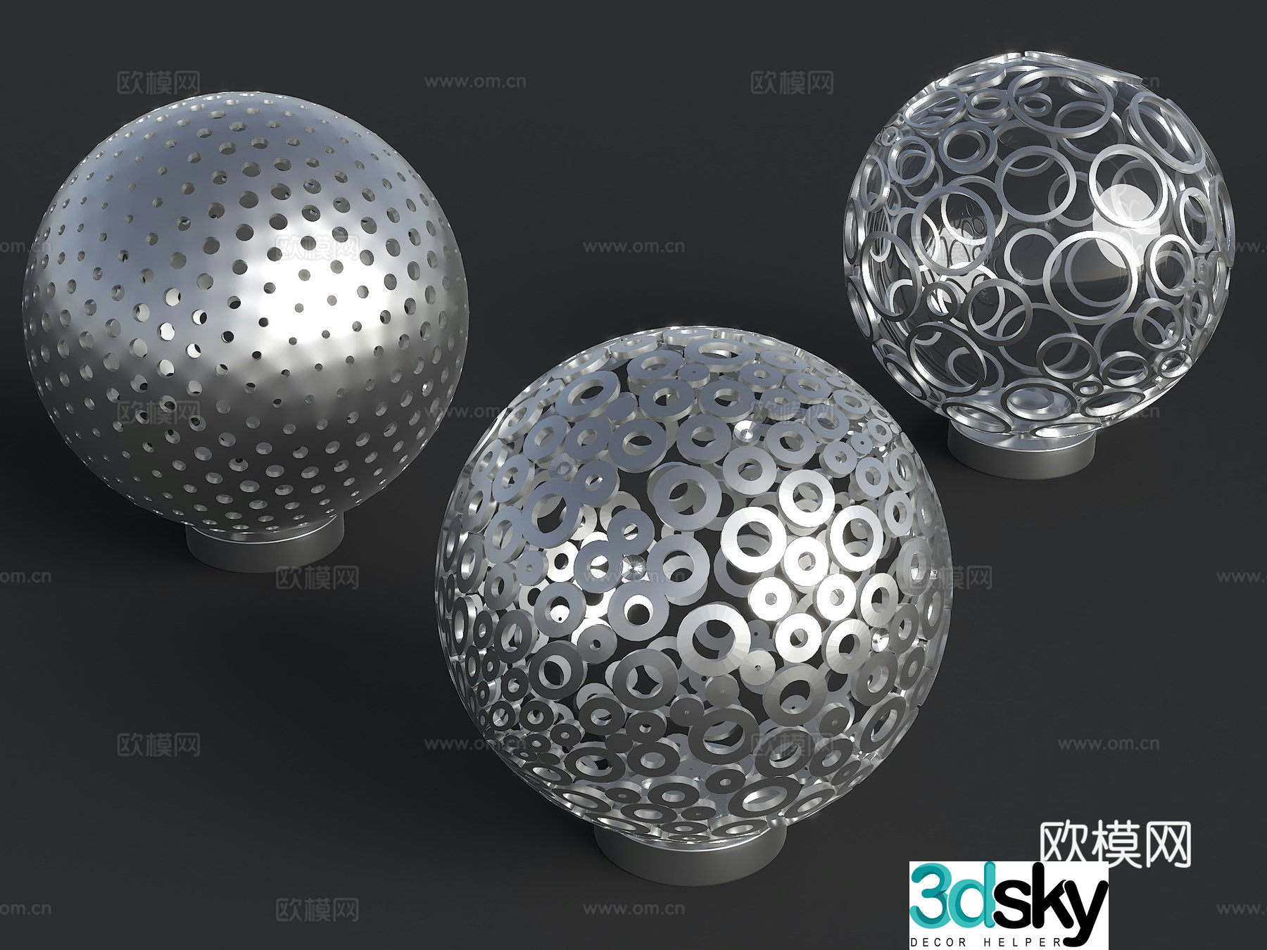 Spherical landscape sculpture Circular sculpture Square sculpture Stainless steel sculpture Metal sculpture Ornament 3D model