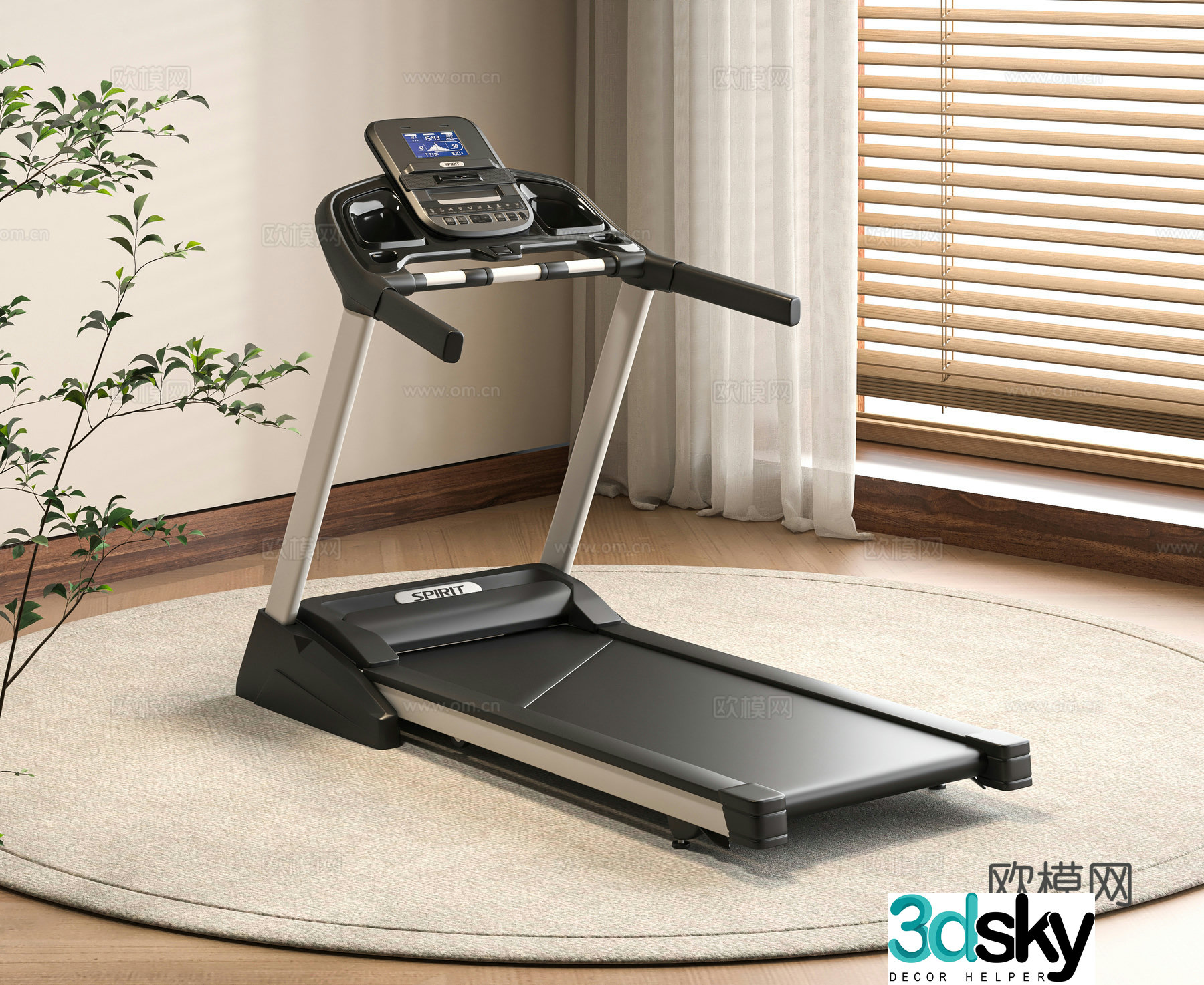 Modern treadmill 3d model