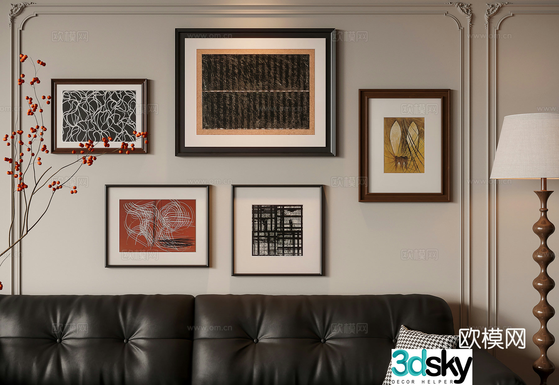 French medieval style combination painting 3D model