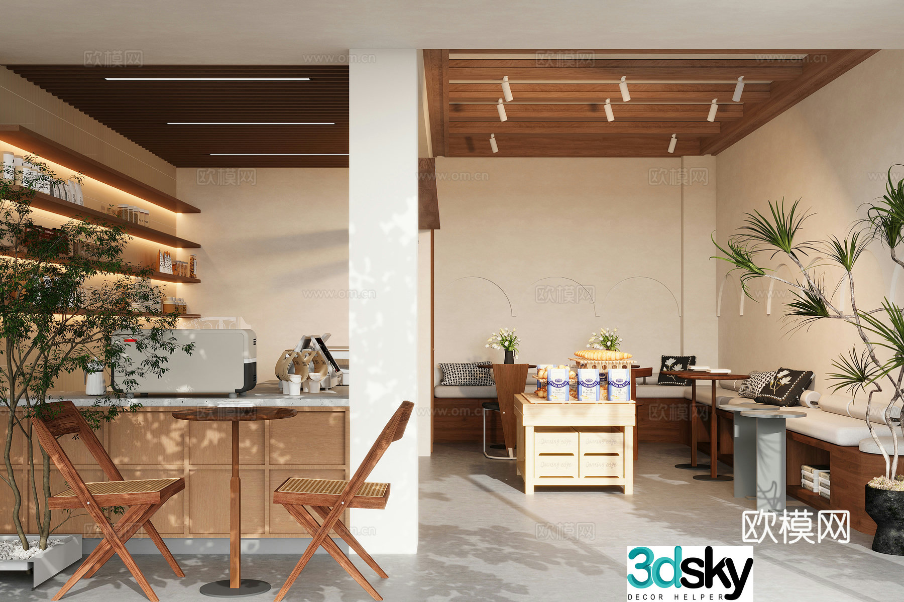 Dessert shop Bread dessert shop Coffee dessert shop Jiji dessert shop Log style dessert shop 3d model