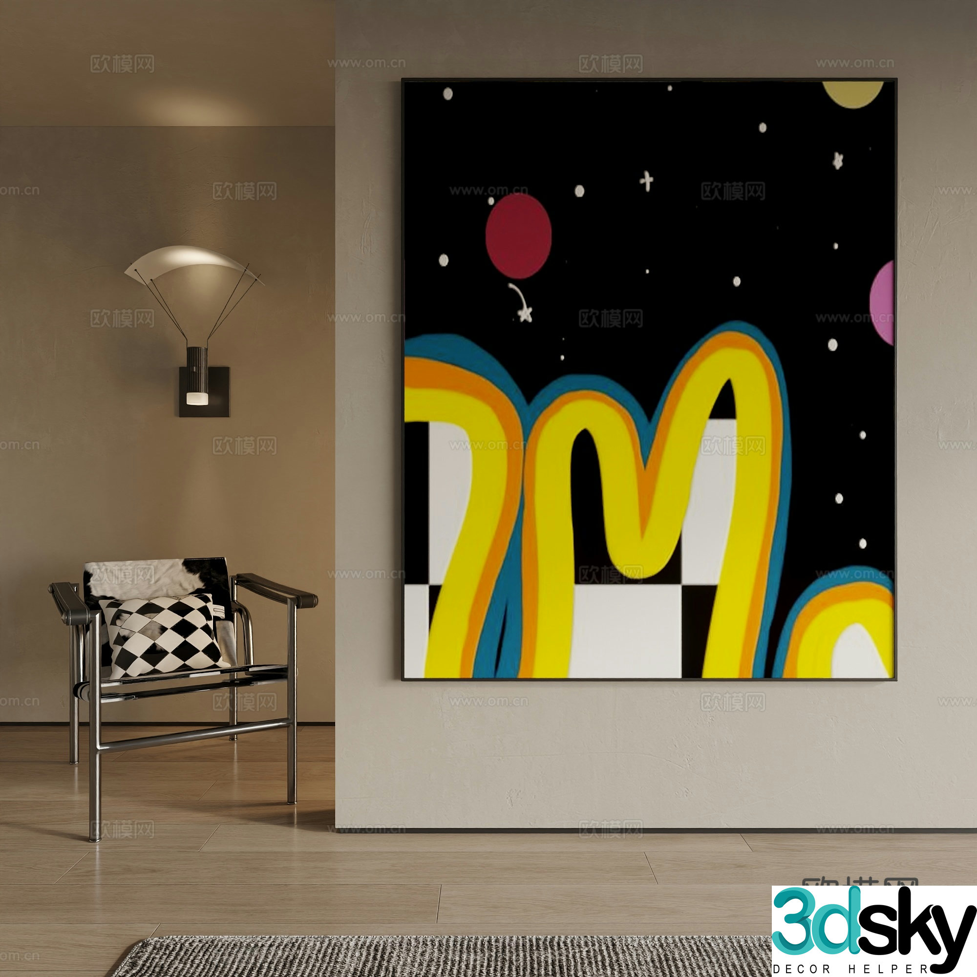 Modern decorative painting 3d model