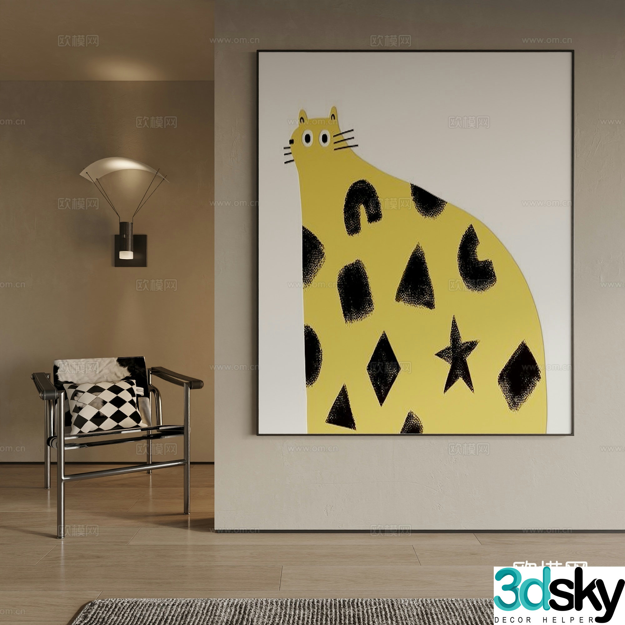 Modern decorative painting 3d model