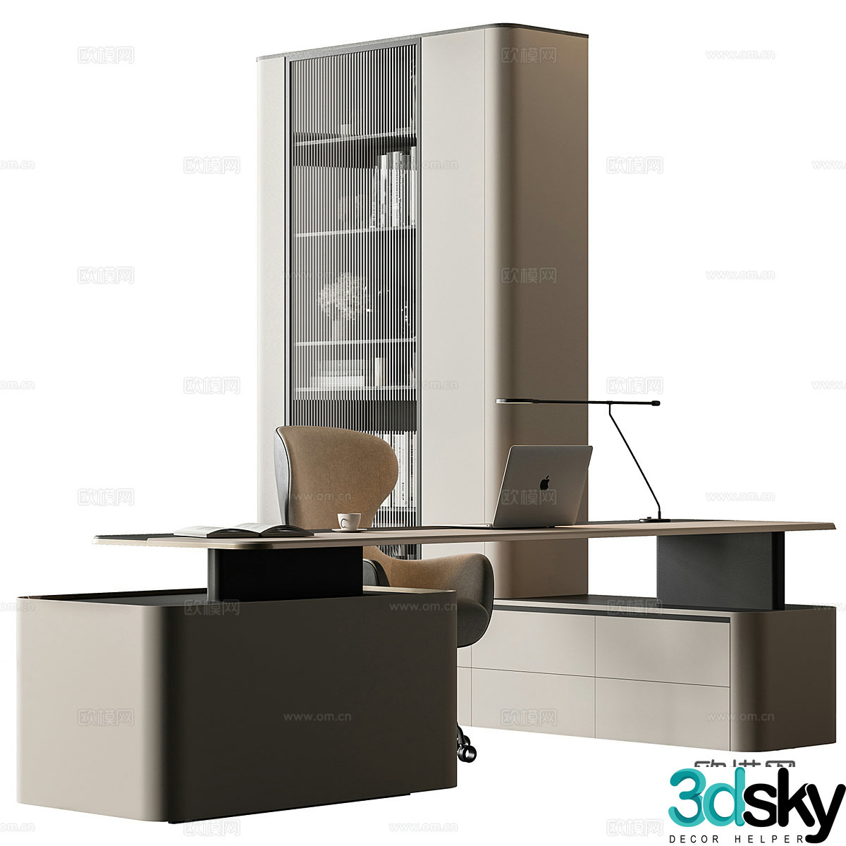 Simple office desk and chair Office desk Office chair Office supplies Office cabinet Office documents Office 3D model