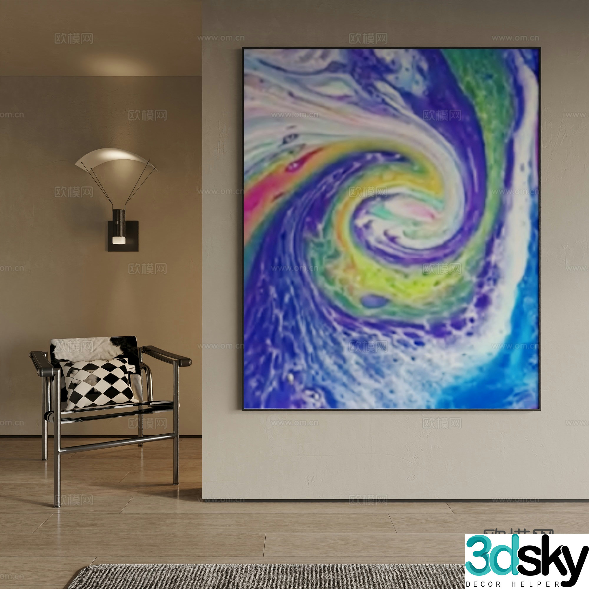 Modern decorative painting 3d model