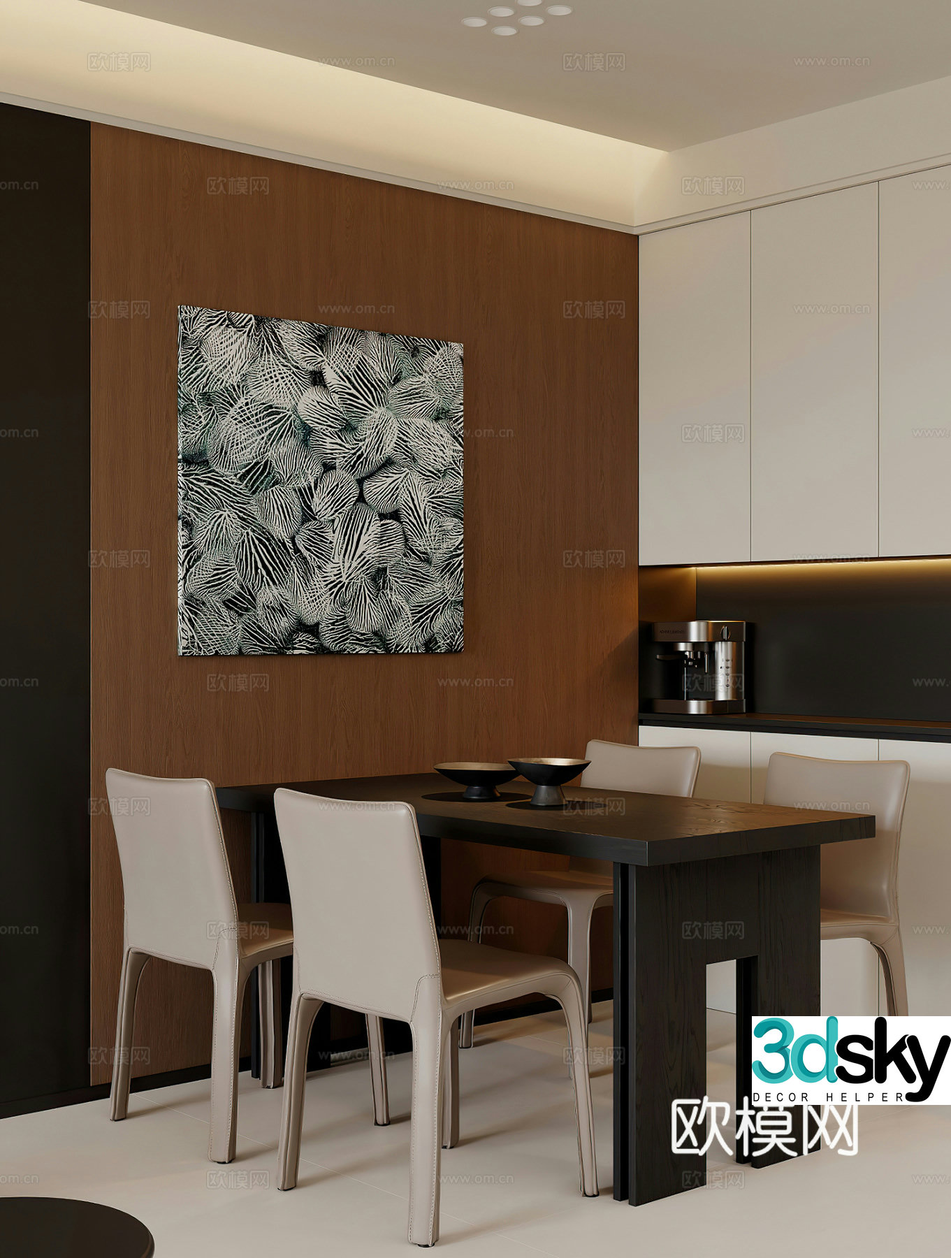 Modern restaurant Wine cabinet Light luxury restaurant Italian restaurant Simple dark style Modern living restaurant 3d model