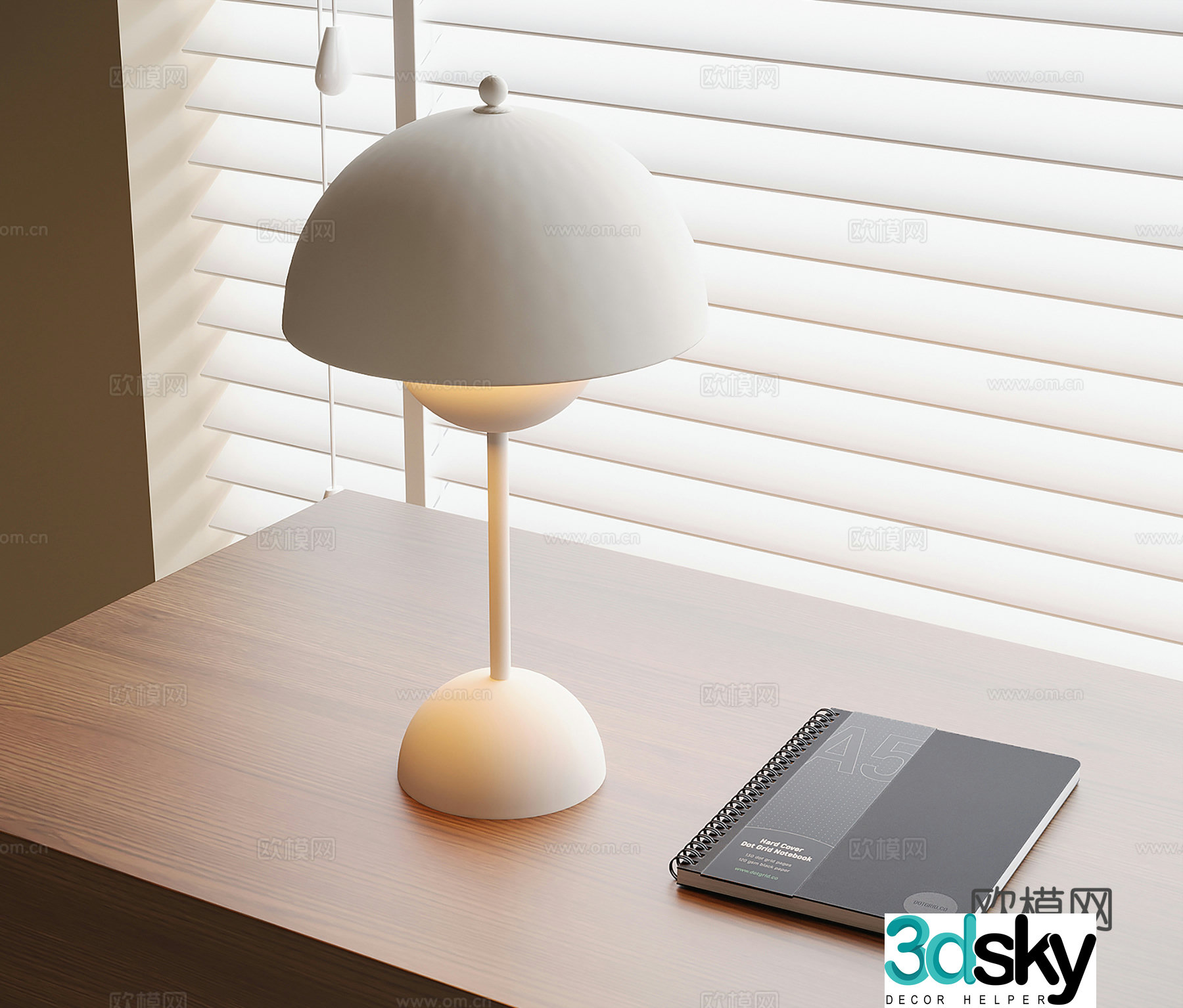 Modern desk lamp notebook 3d model
