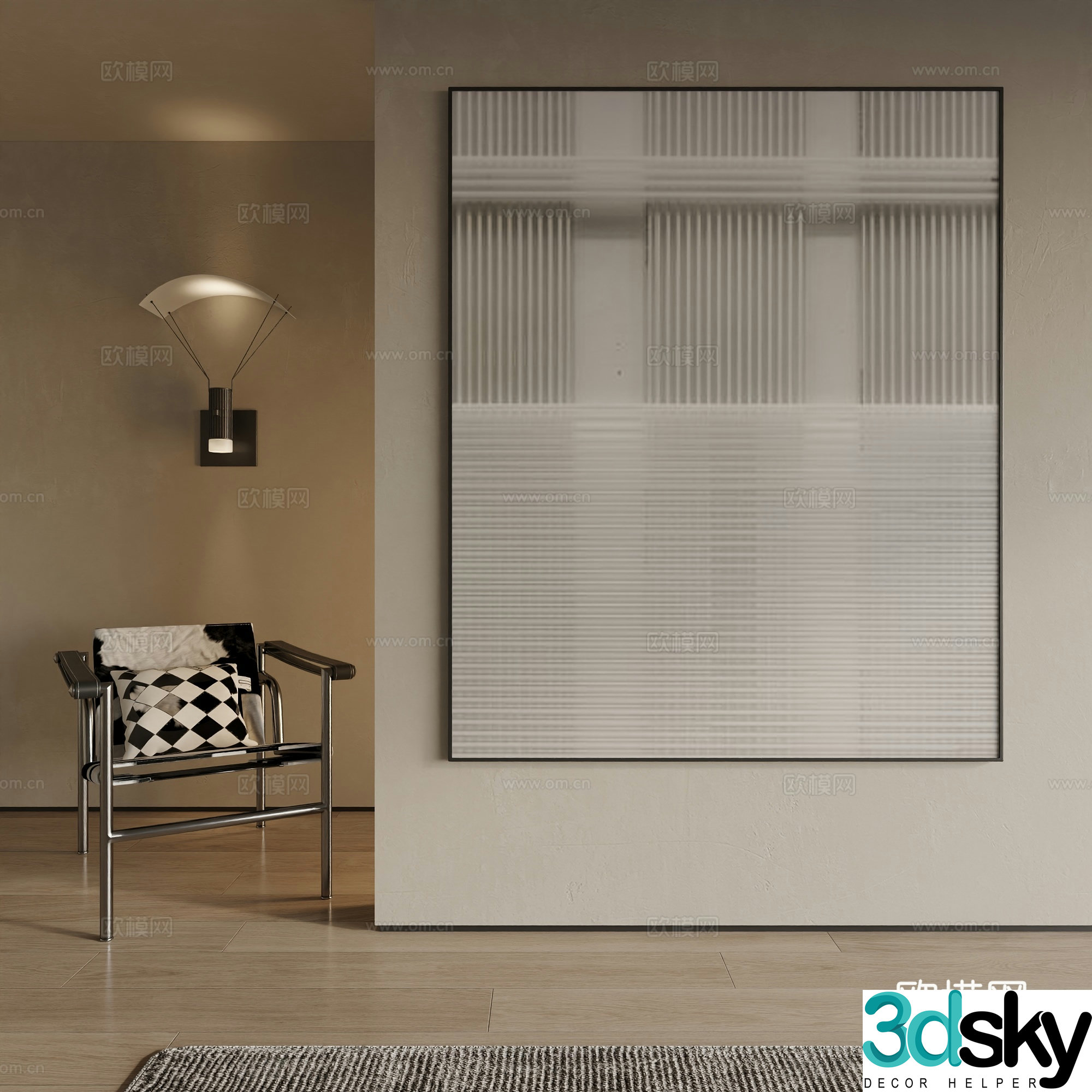 Modern decorative painting 3d model