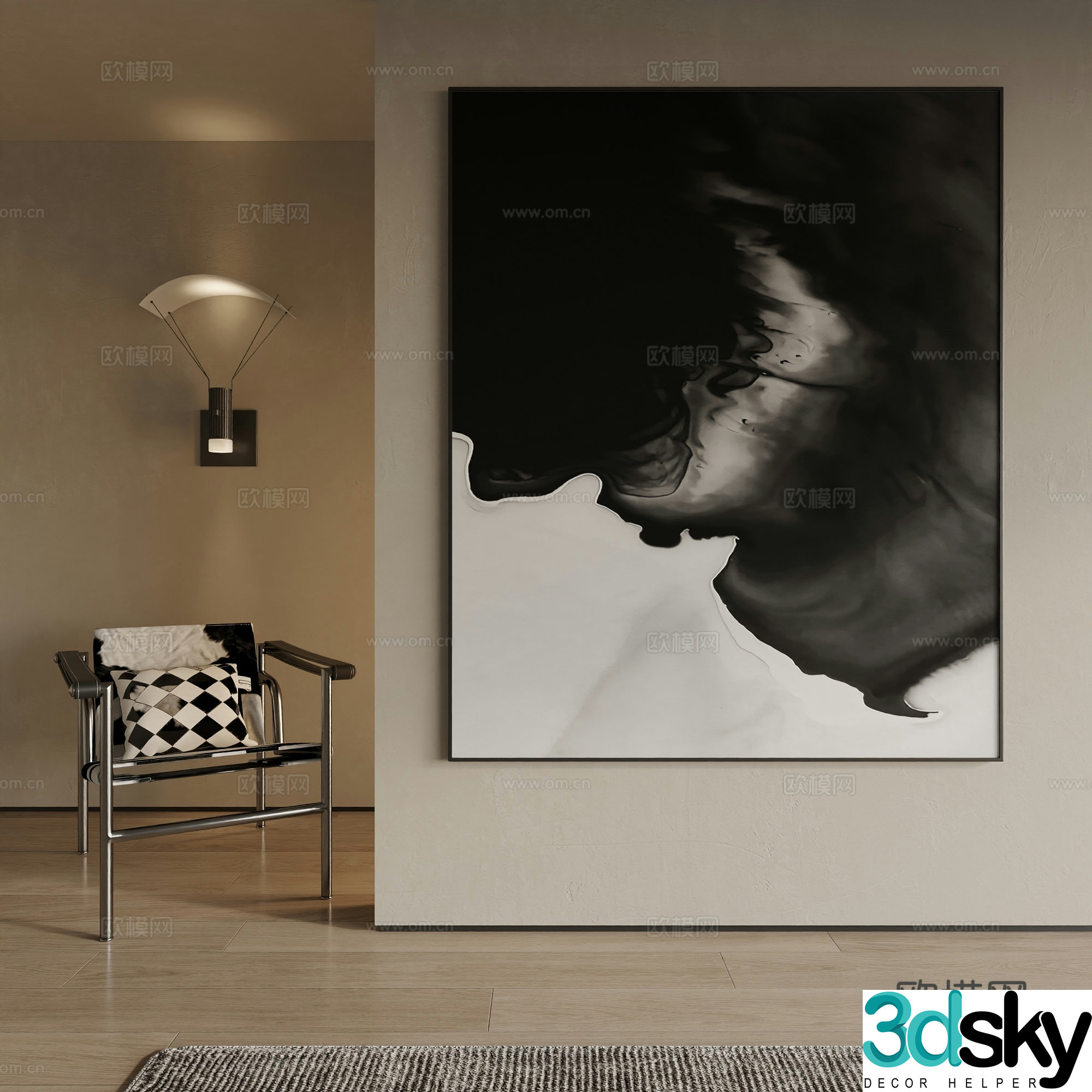 Modern decorative painting 3d model