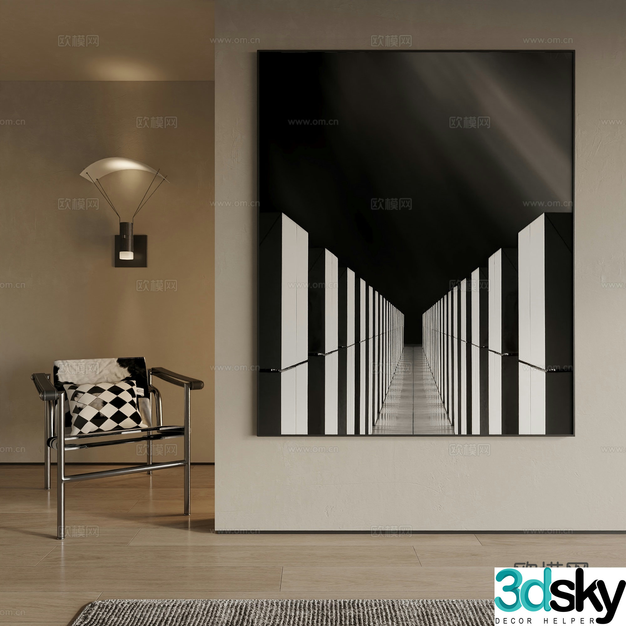 Modern decorative painting 3d model