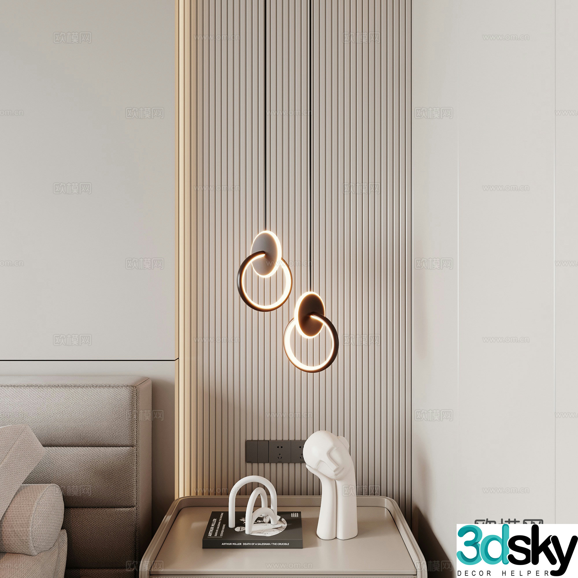 Modern small chandelier 3d model