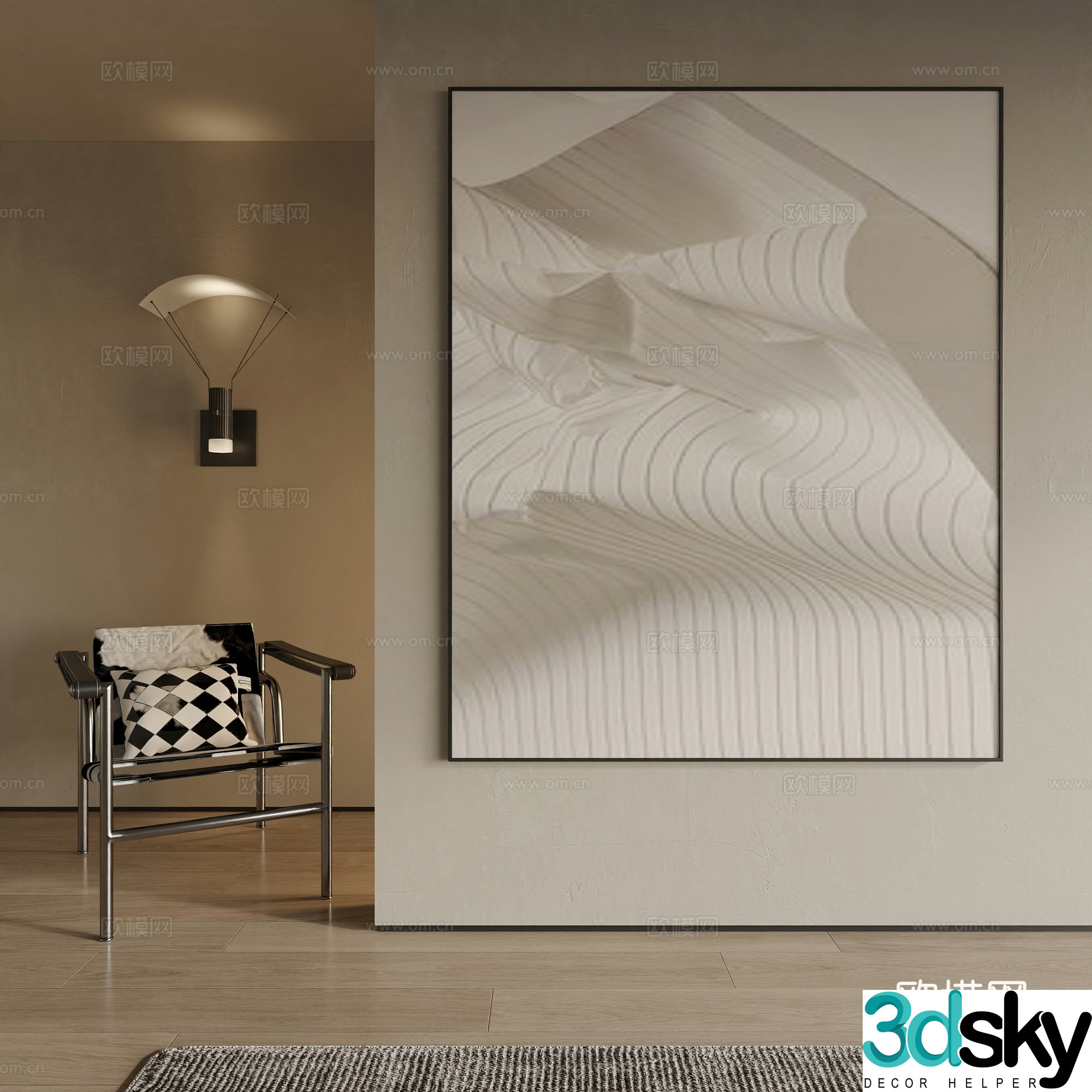 Modern decorative painting 3d model