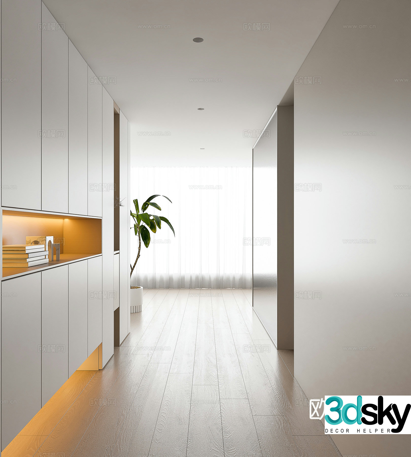Entrance shoe cabinet entrance hall aisle entrance cabinet 3D model