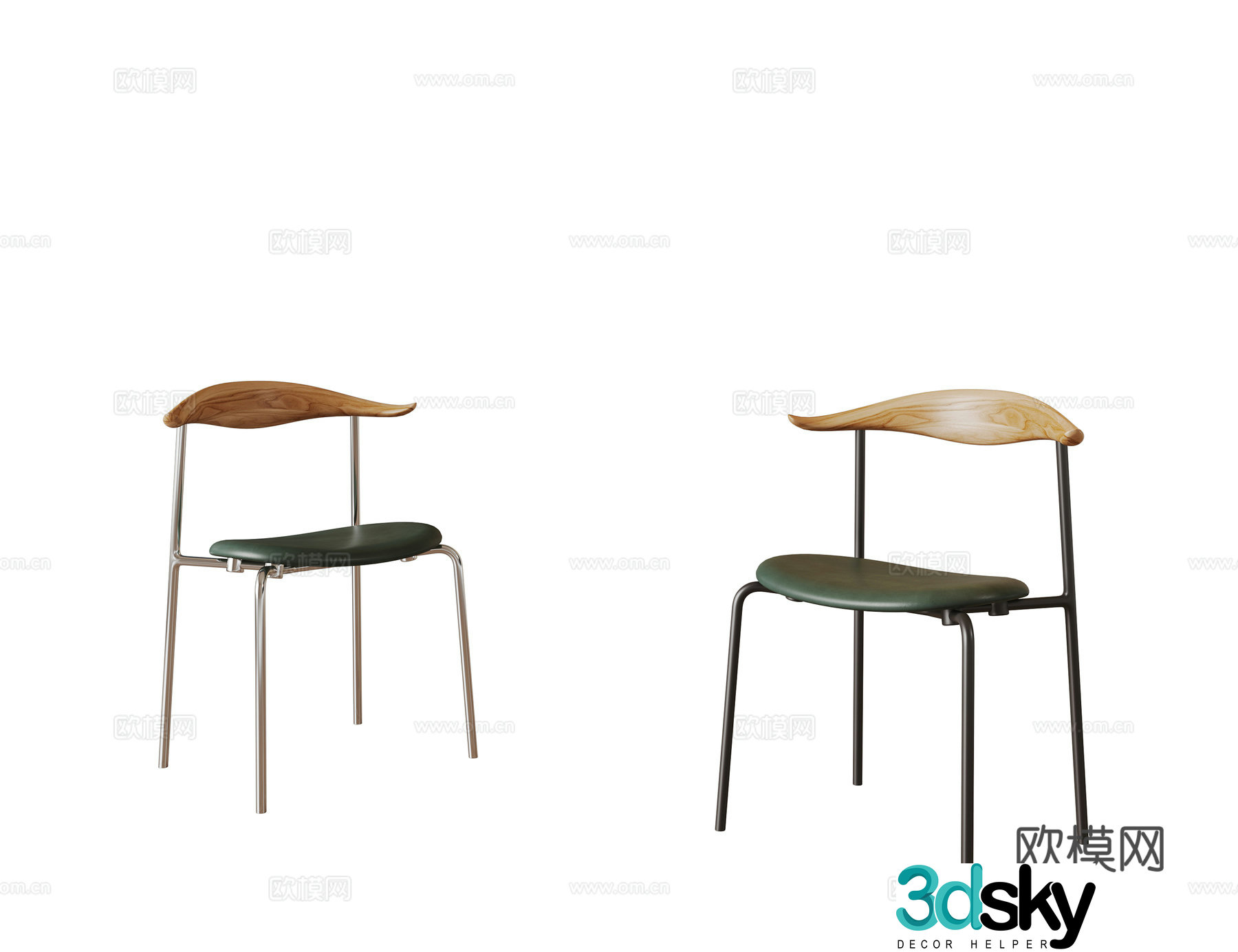 Modern single chair dining chair book chair tea chair 3d model