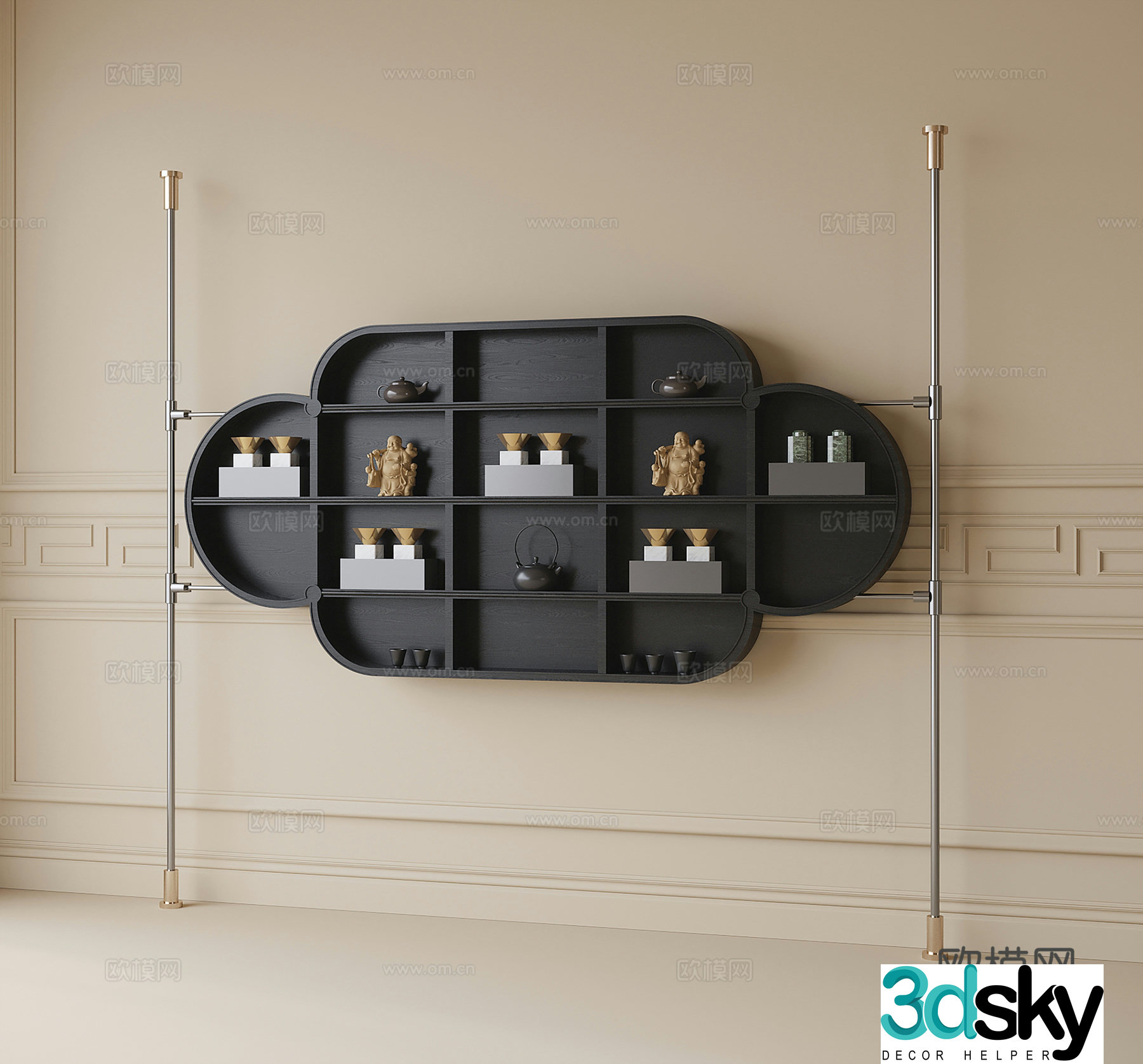 Modern decorative cabinet tea cabinet tea cabinet 3d model